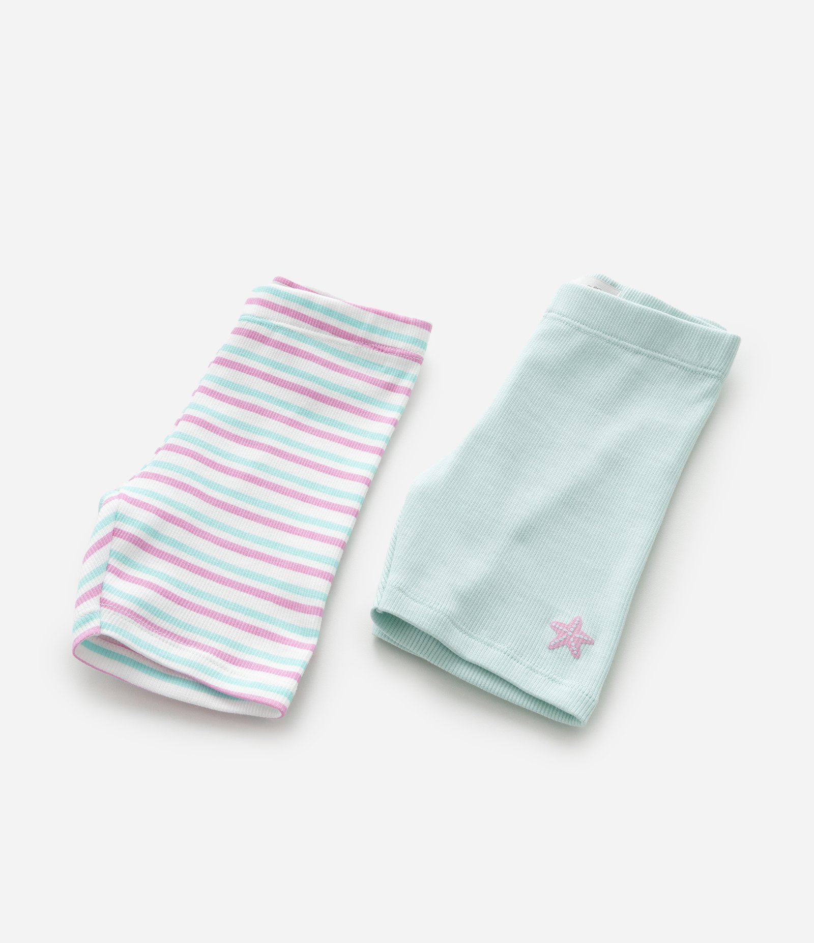 Kit 02 Bermudas Ciclista Lisa e Listrada - Tam 1 a 6 anos Multicores 6