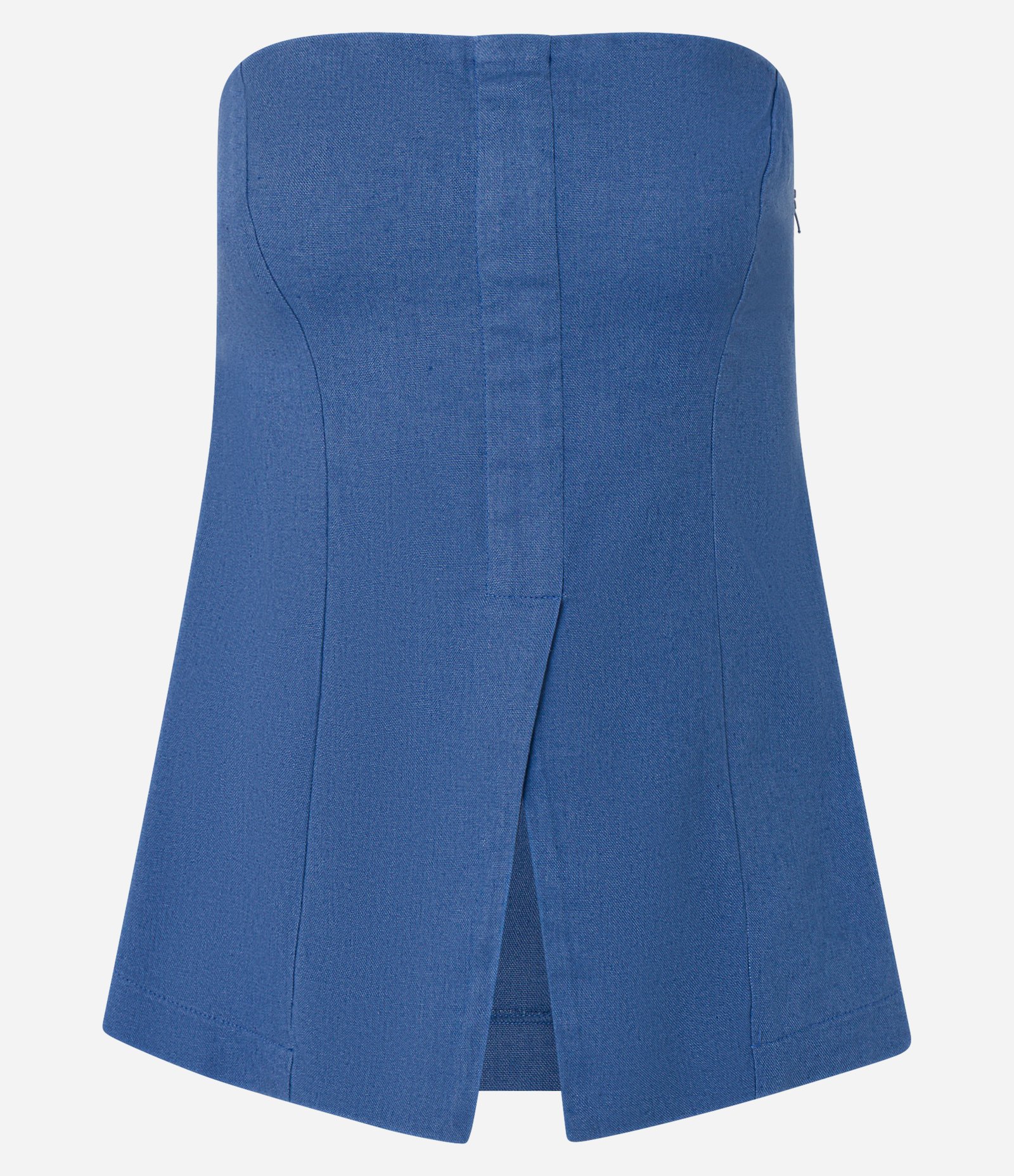 Blusa Corsetada Alfaiatada com Barra V e Lastex Azul 7