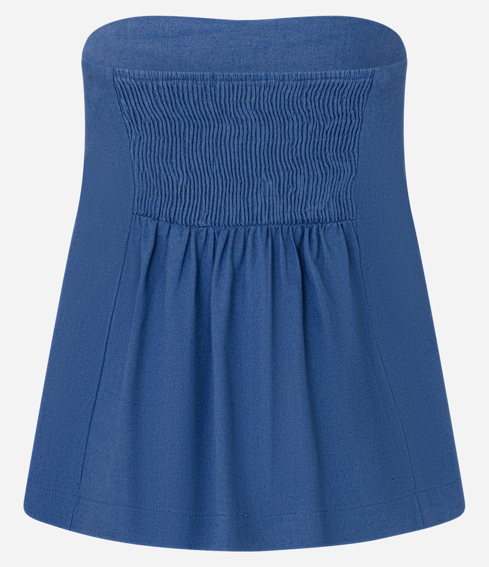 Blusa Corsetada Alfaiatada com Barra V e Lastex Azul 8