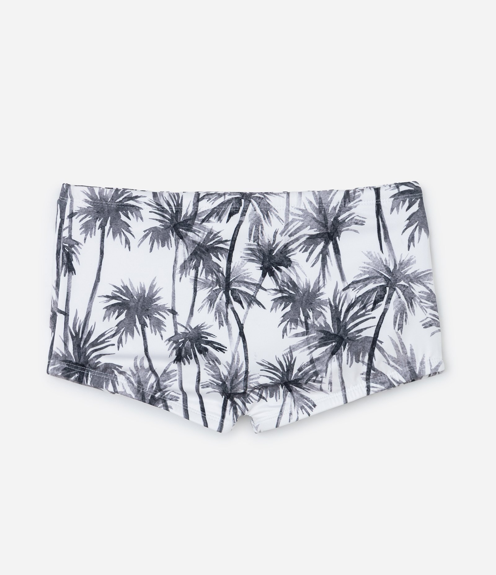 Sunga Boxer em Microfibra com Estampa de Coqueiros Branco 3