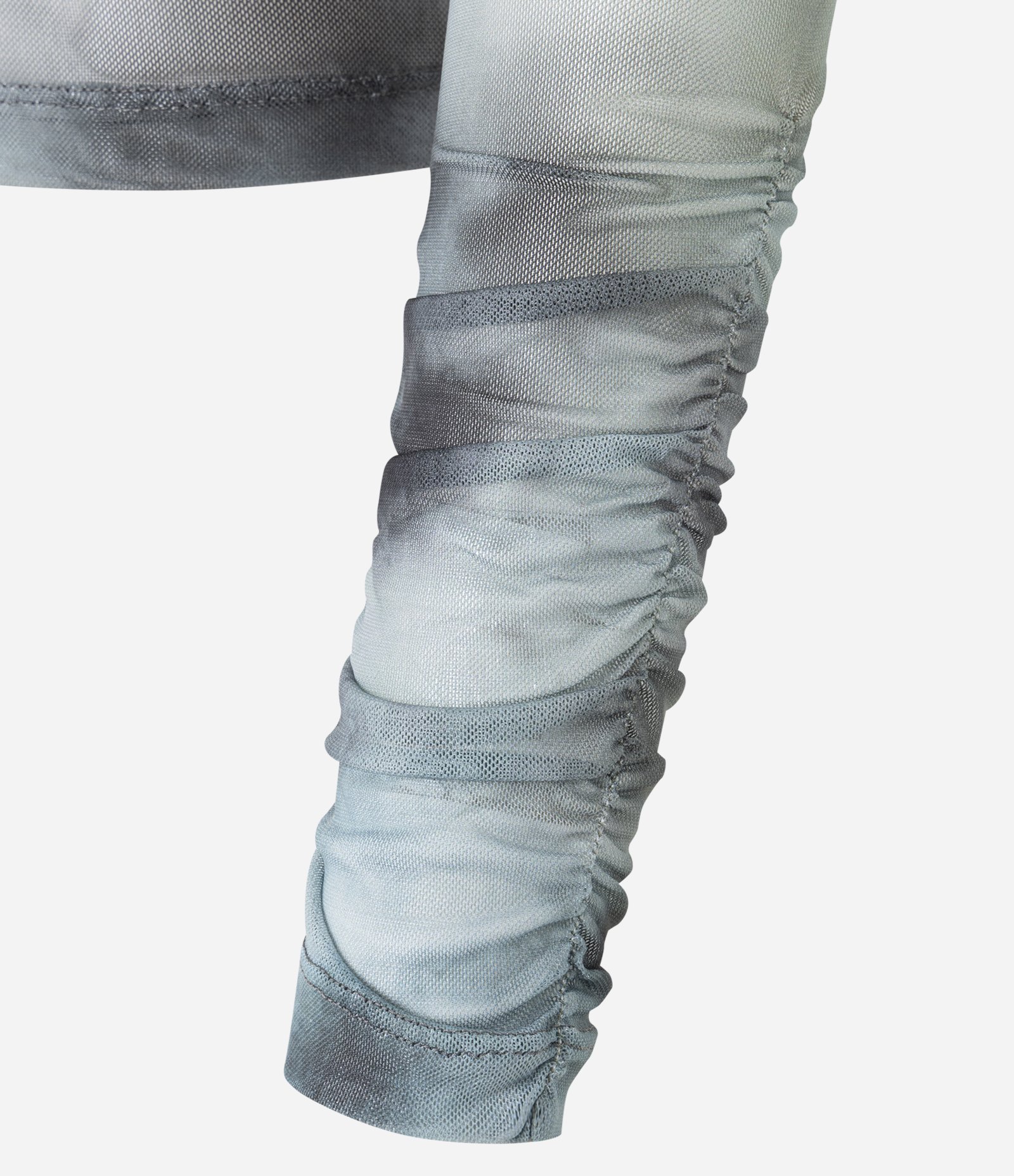 Blusa em Tule com Estampa Abstrata e Franzidos na Manga Verde 7