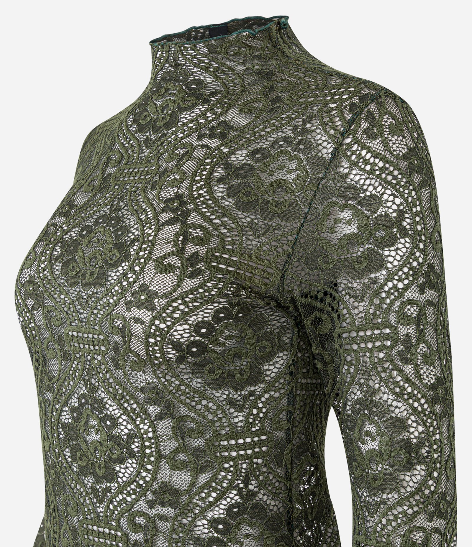 Blusa em Renda Floral com Transparencia Verde 5