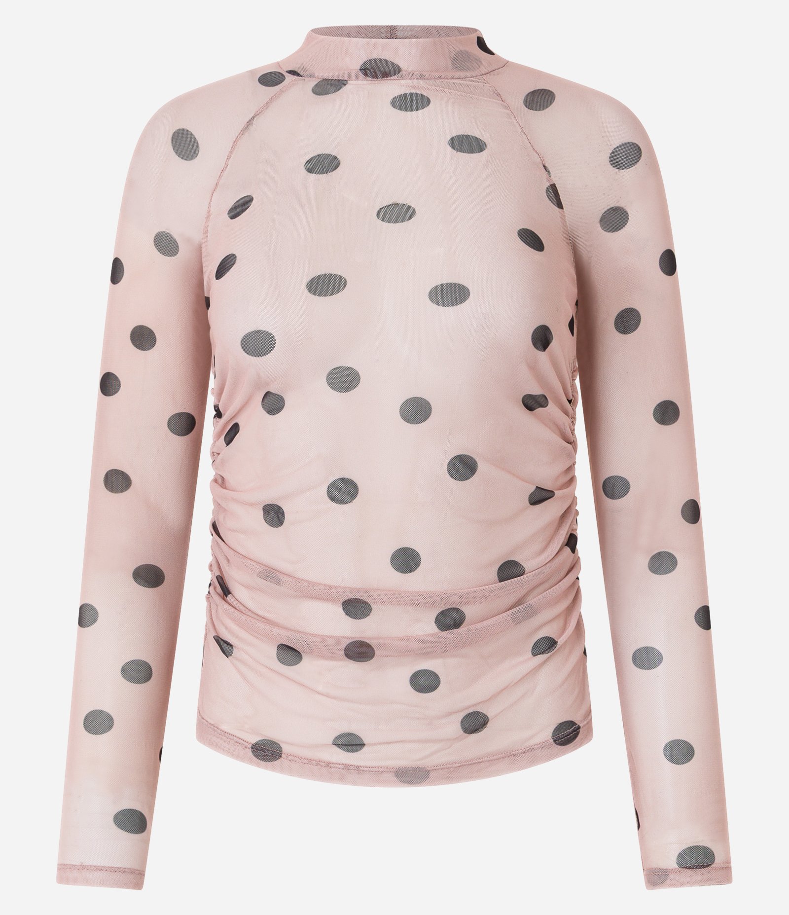 Blusa em Tule com Estampa Poá e Cava Raglan Rosa 5