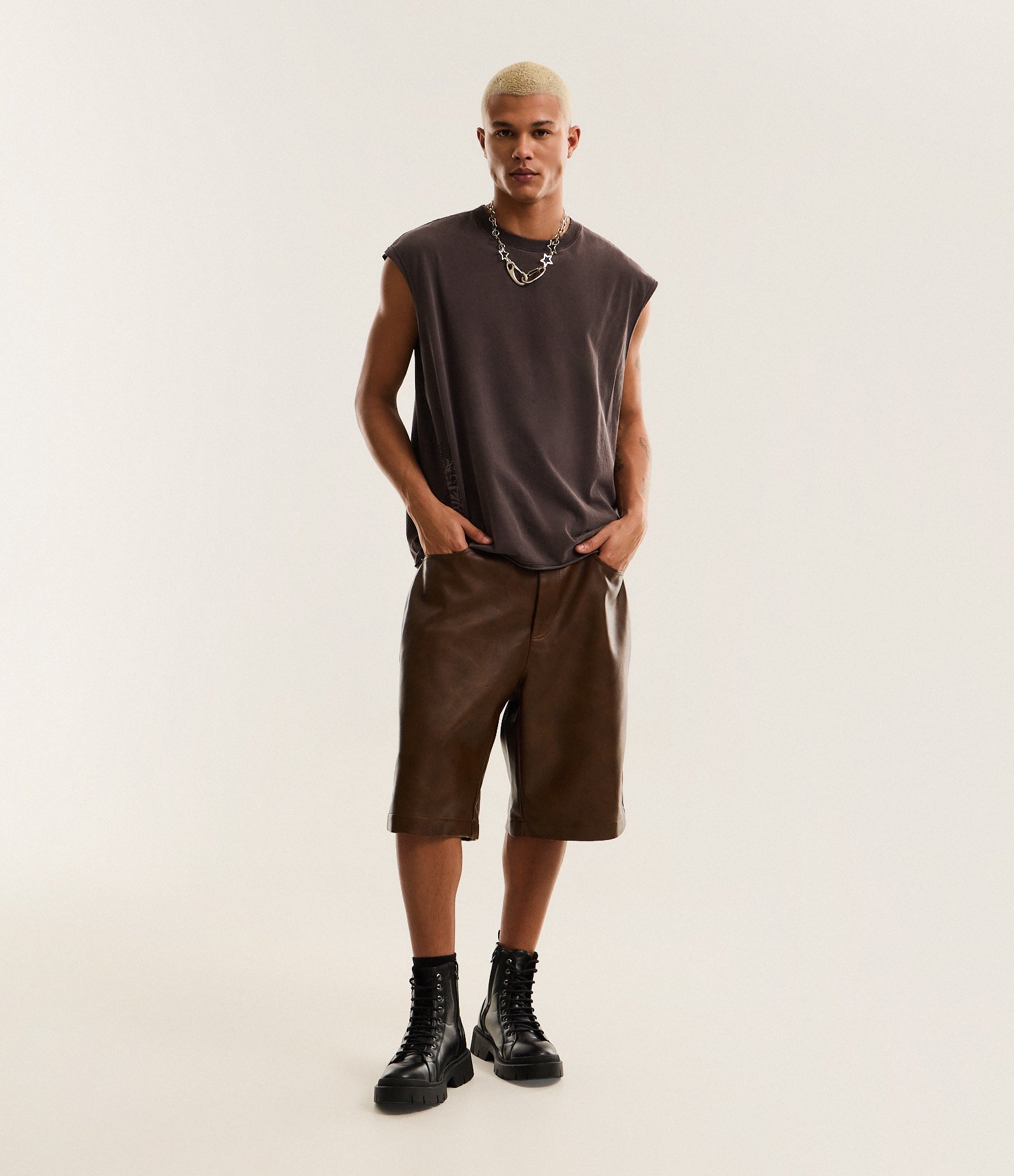 Regata Boxy em Algodão com Estampa Veigh Marmorizada Marrom 3