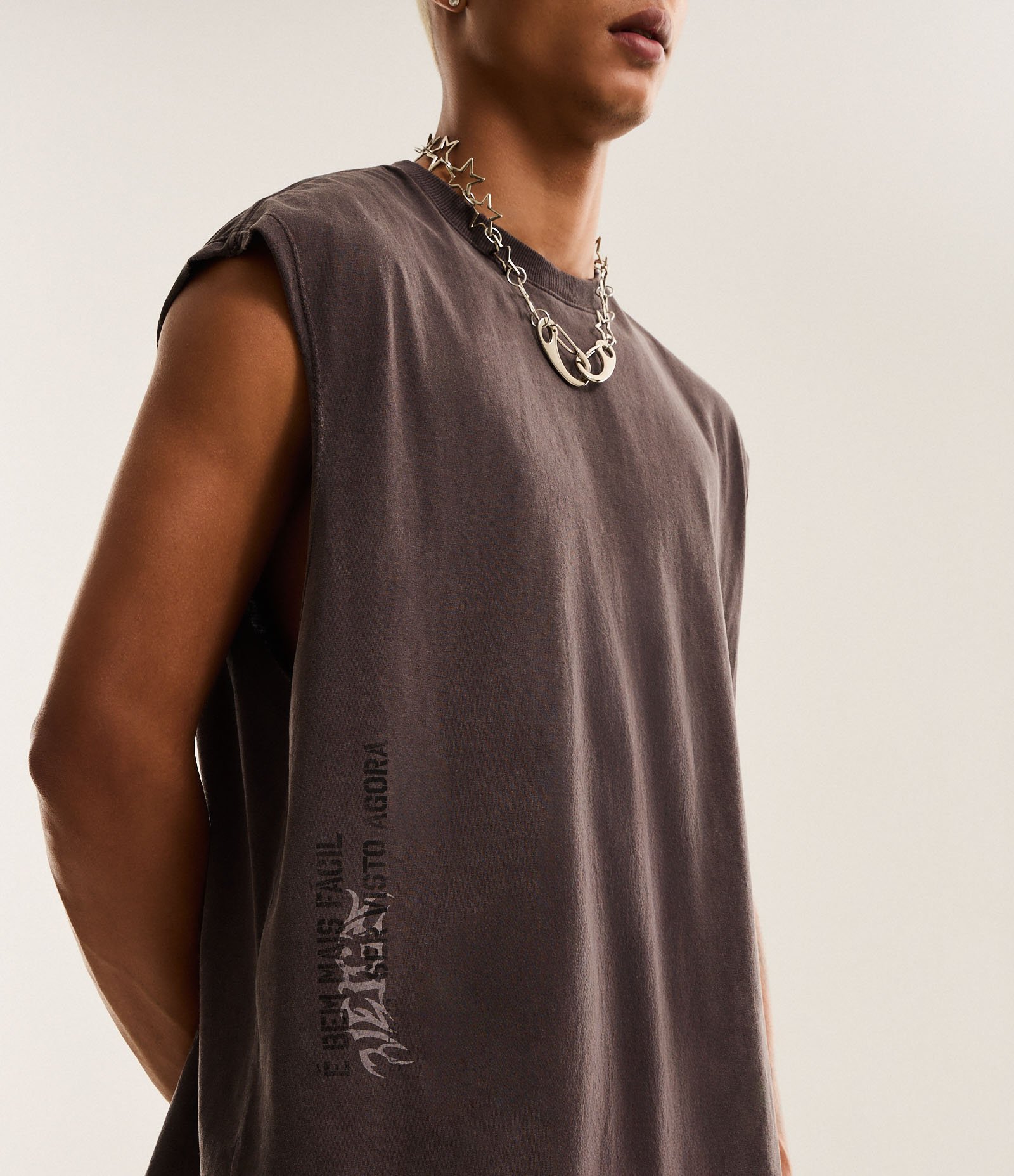 Regata Boxy em Algodão com Estampa Veigh Marmorizada Marrom 5