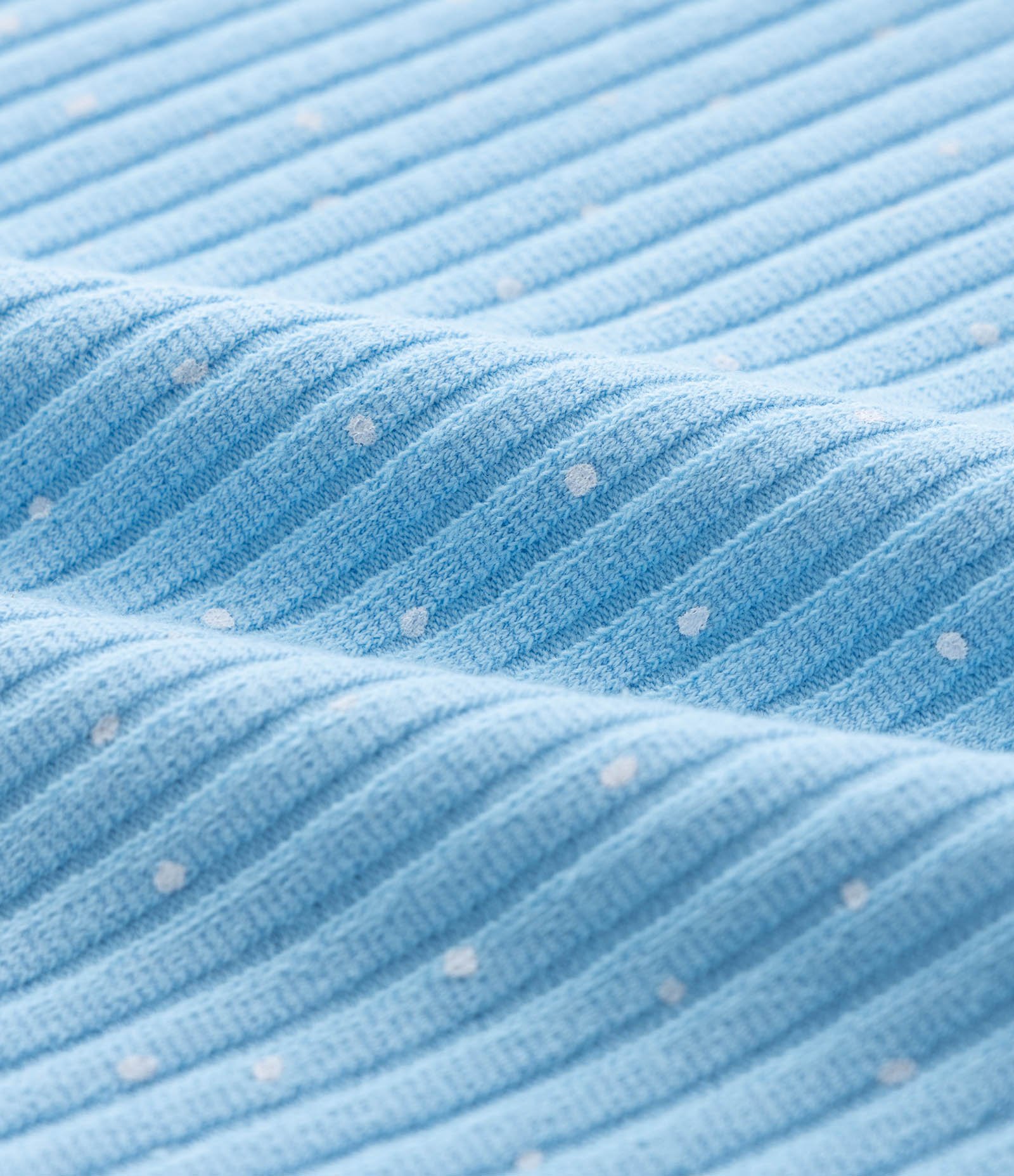 Body Infantil com Bordado de Estrela Estampa Poá e Canelado - Tam 0 a 18 Meses Azul 4