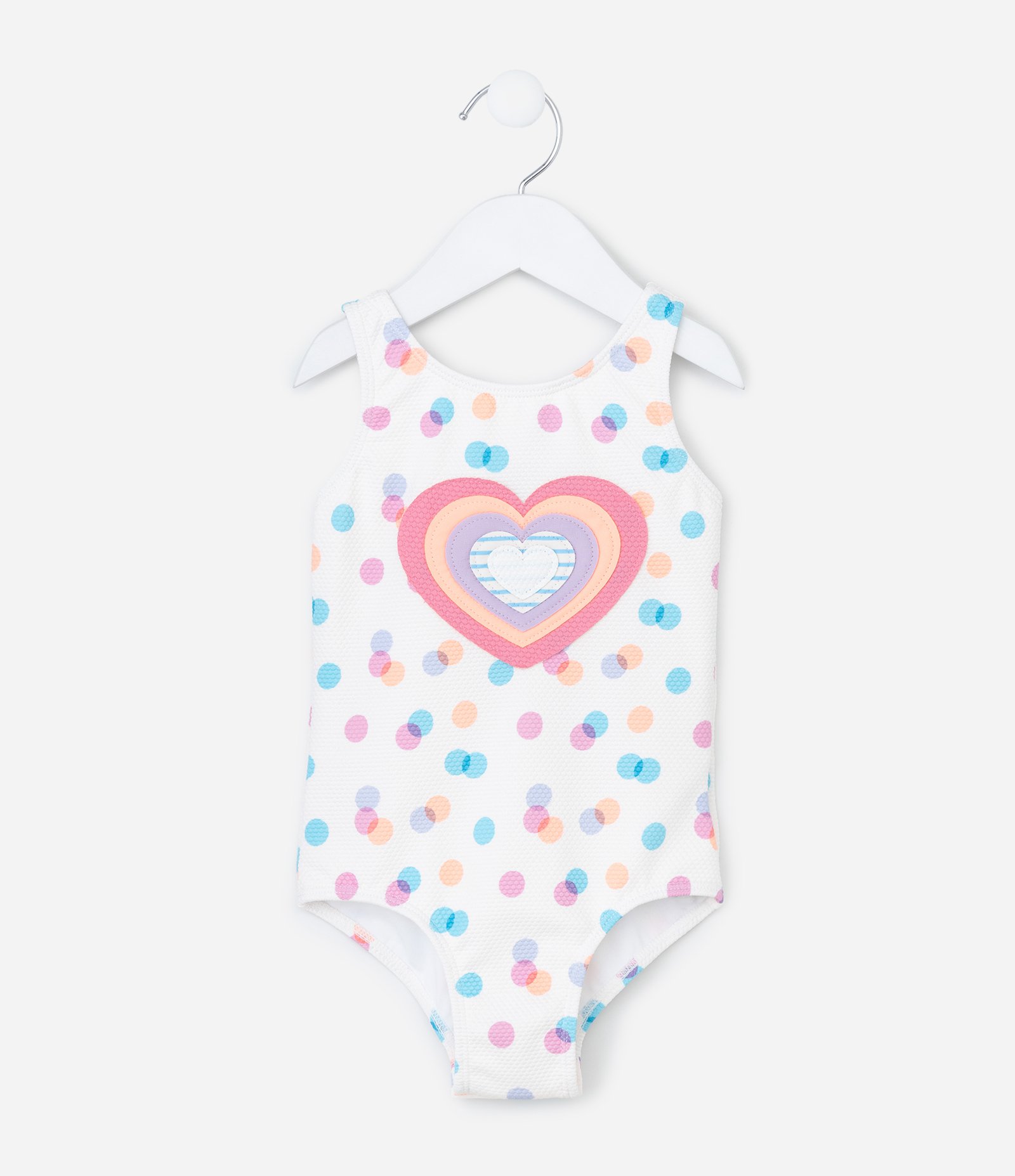 Maiô Infantil em Microfibra com Coração Bordado - Tam 2 a 4 Anos Multicores 1