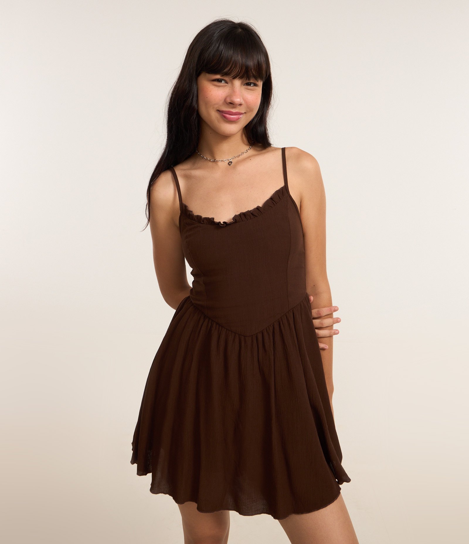 Macaquinho Texturizado com Babadinhos Marrom 1