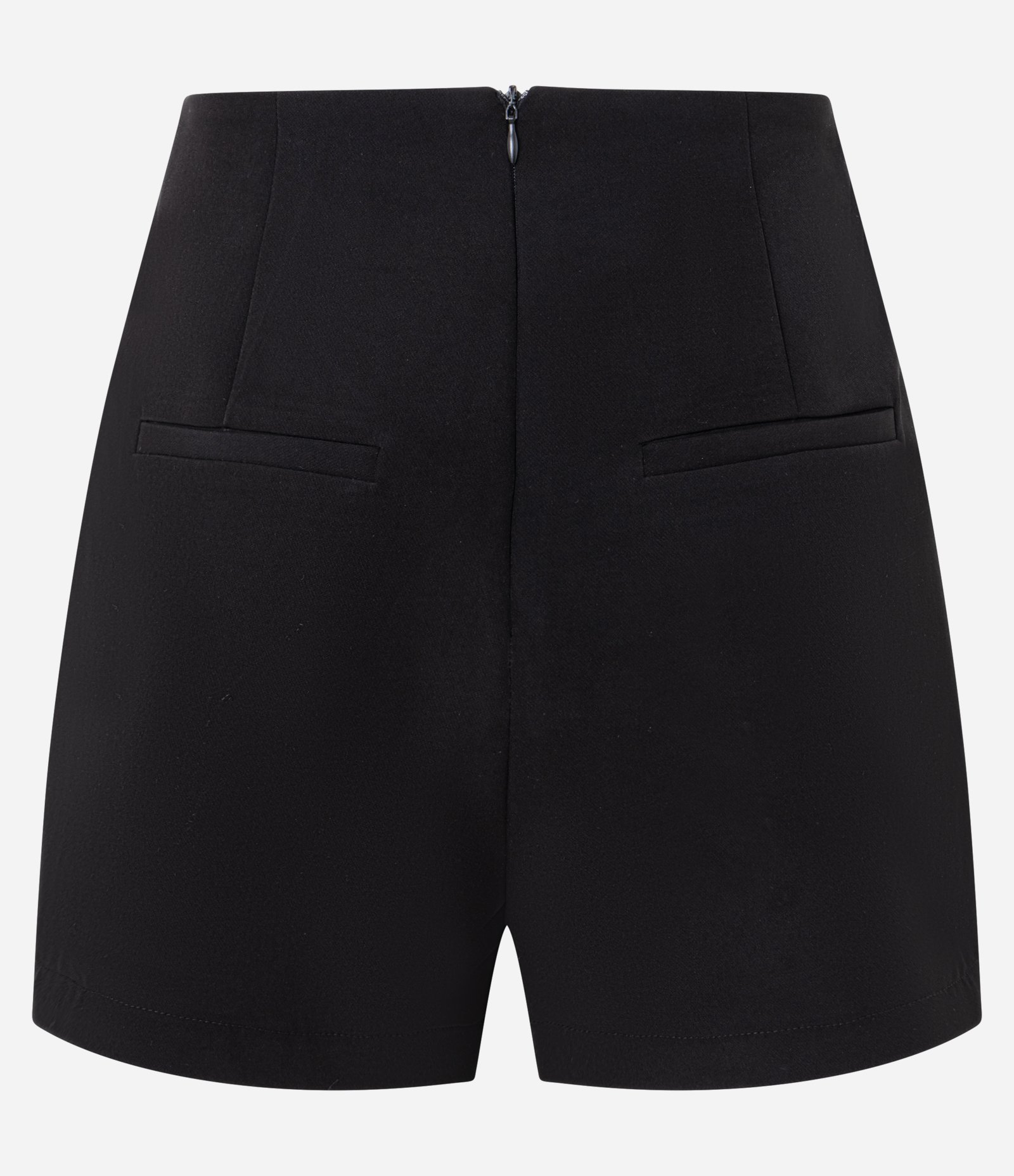 Short Saia Curto em Alfaiataria com Transpasse Arredondado Preto 2