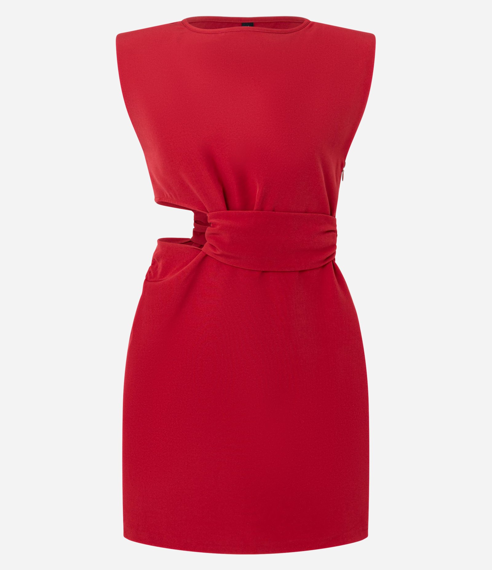 Vestido Curto de Alfaiataria com Cut Out Lateral Vermelho 4
