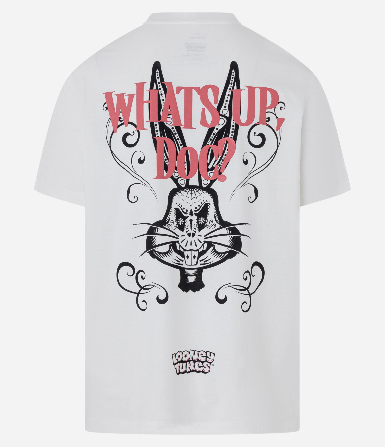 Camiseta Comfort em Algodão com Estampa de Esqueleto Perna Longa Branco 7