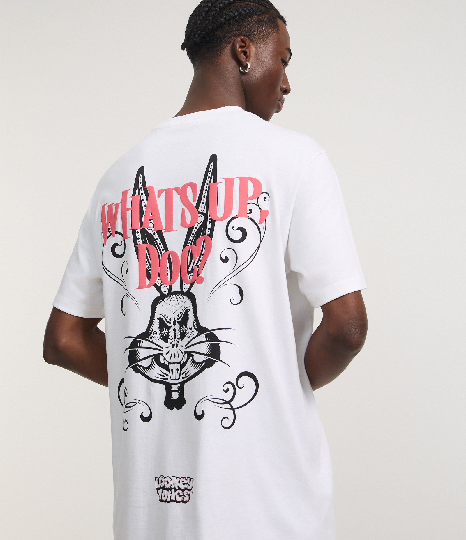 Camiseta Comfort em Algodão com Estampa de Esqueleto Perna Longa Branco 5