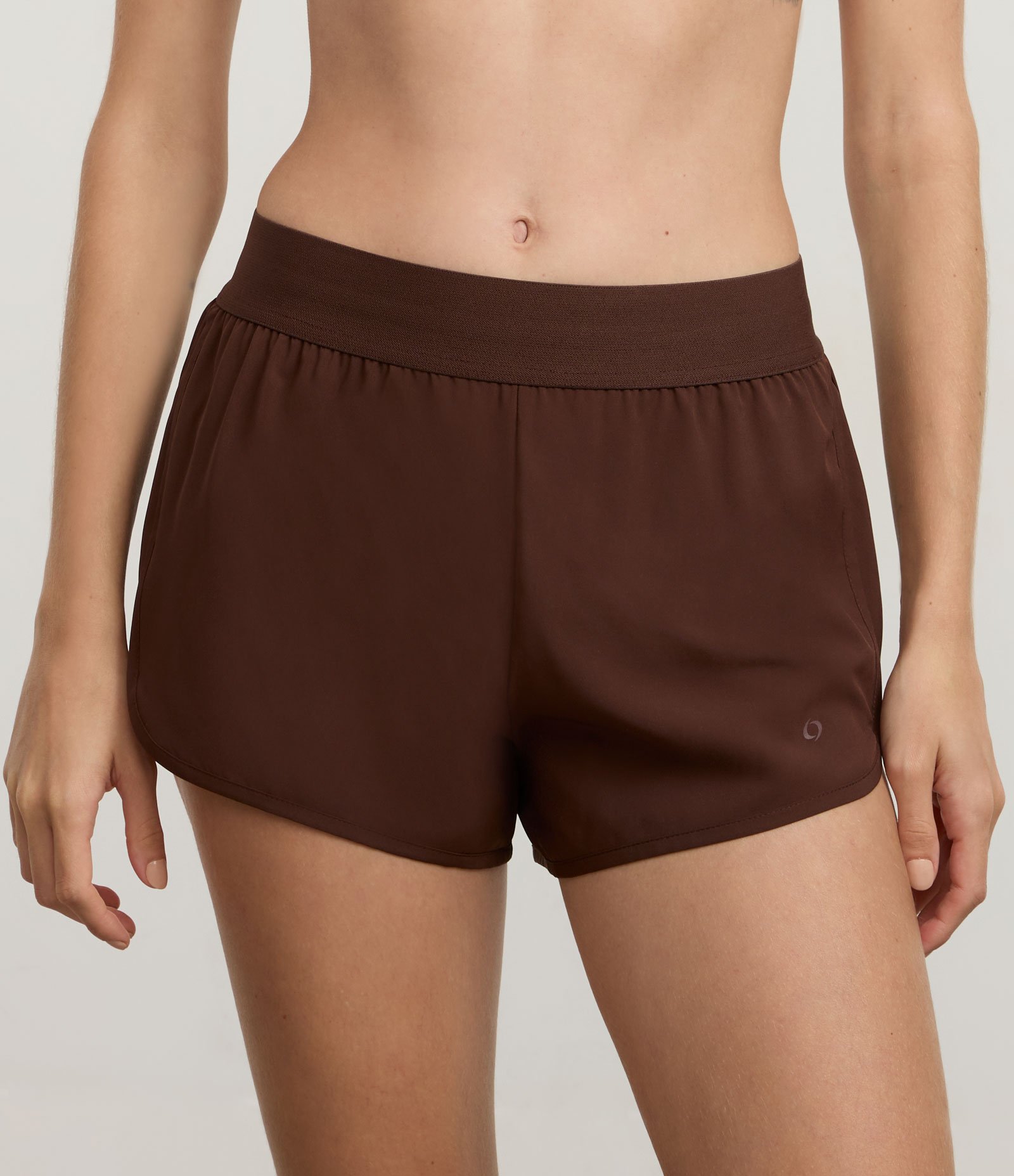 Short Runner Esportivo com Cós Largo Elástico Marrom 2
