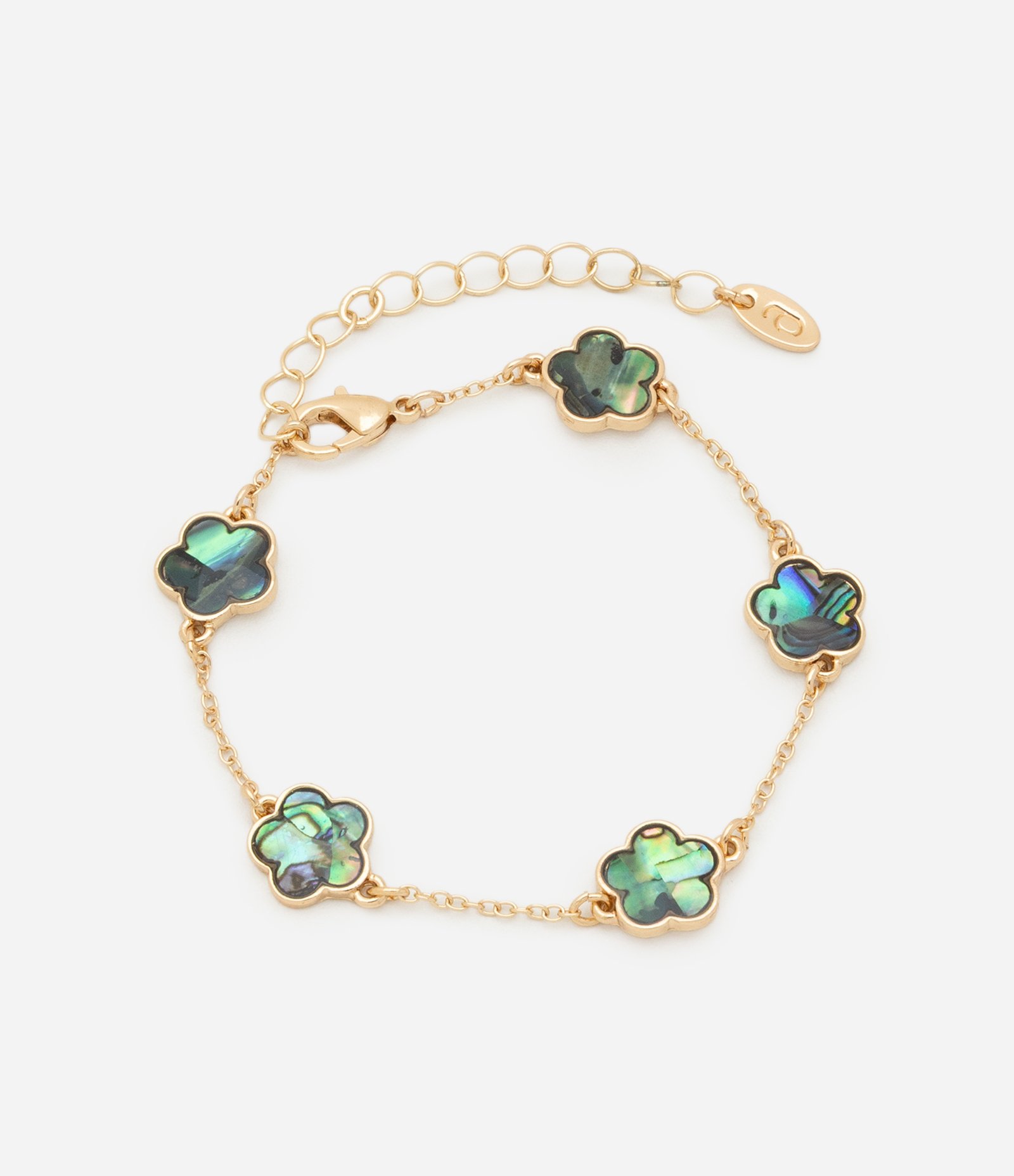 Pulseira com Pingente de Flores Dourado 1