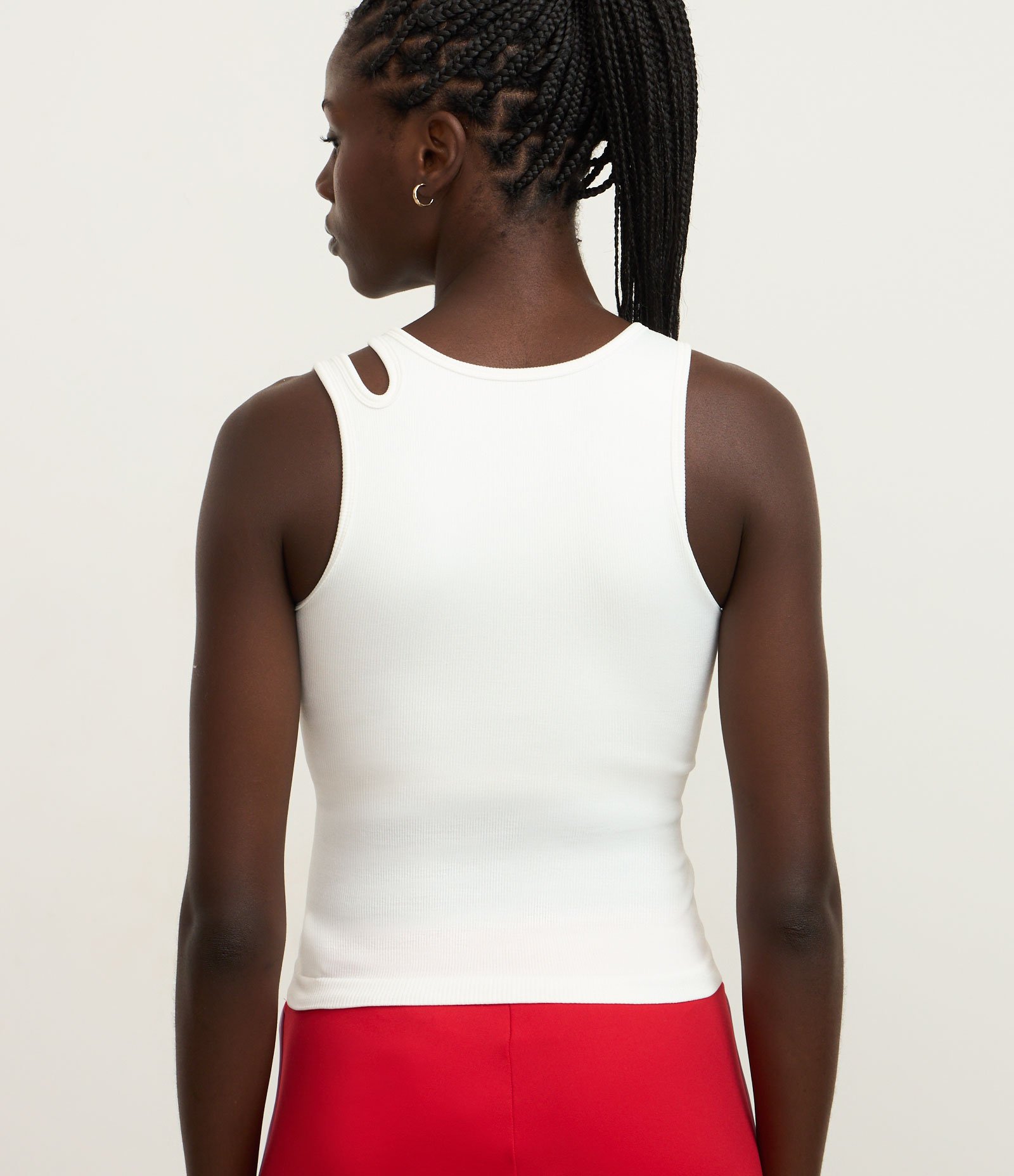 Regata Esportiva Seamless com Alça Vazada Branco 4