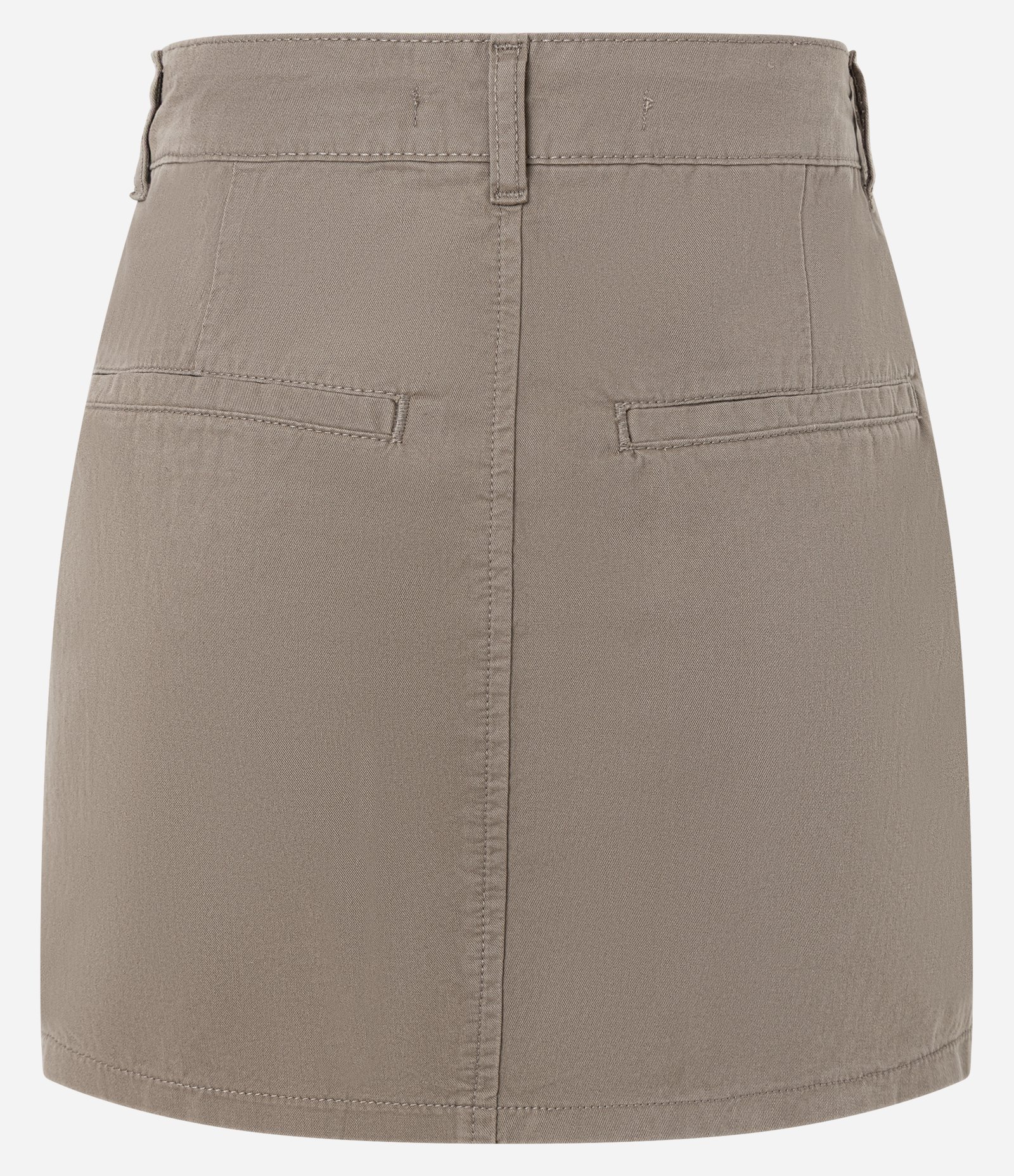 Minissaia em Sarja com Pregas e Etiqueta Frontal Marrom 8