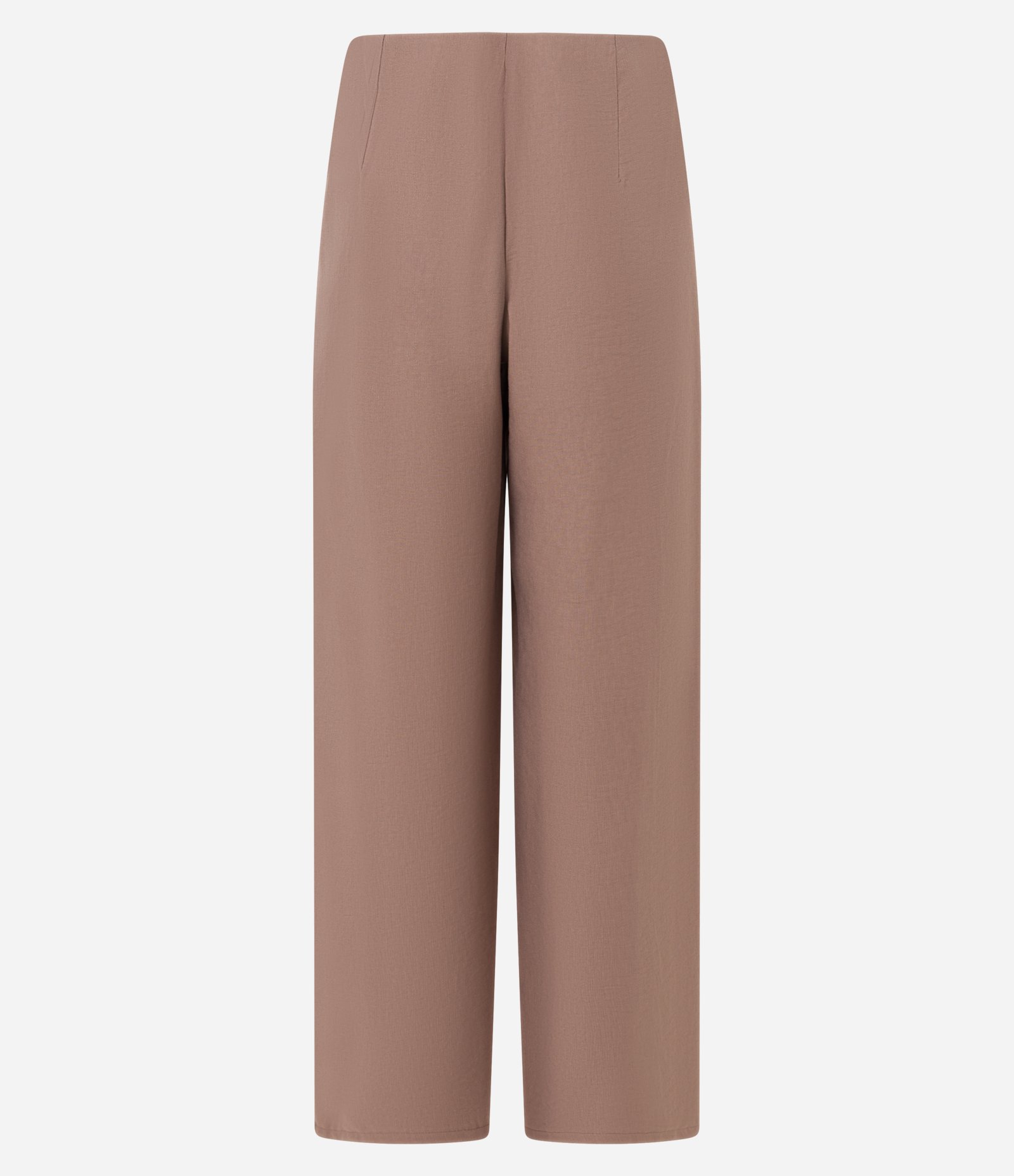 Calça Pantalona Alfaiatada com Frisos Frontais e Bolsos Marrom Médio 7