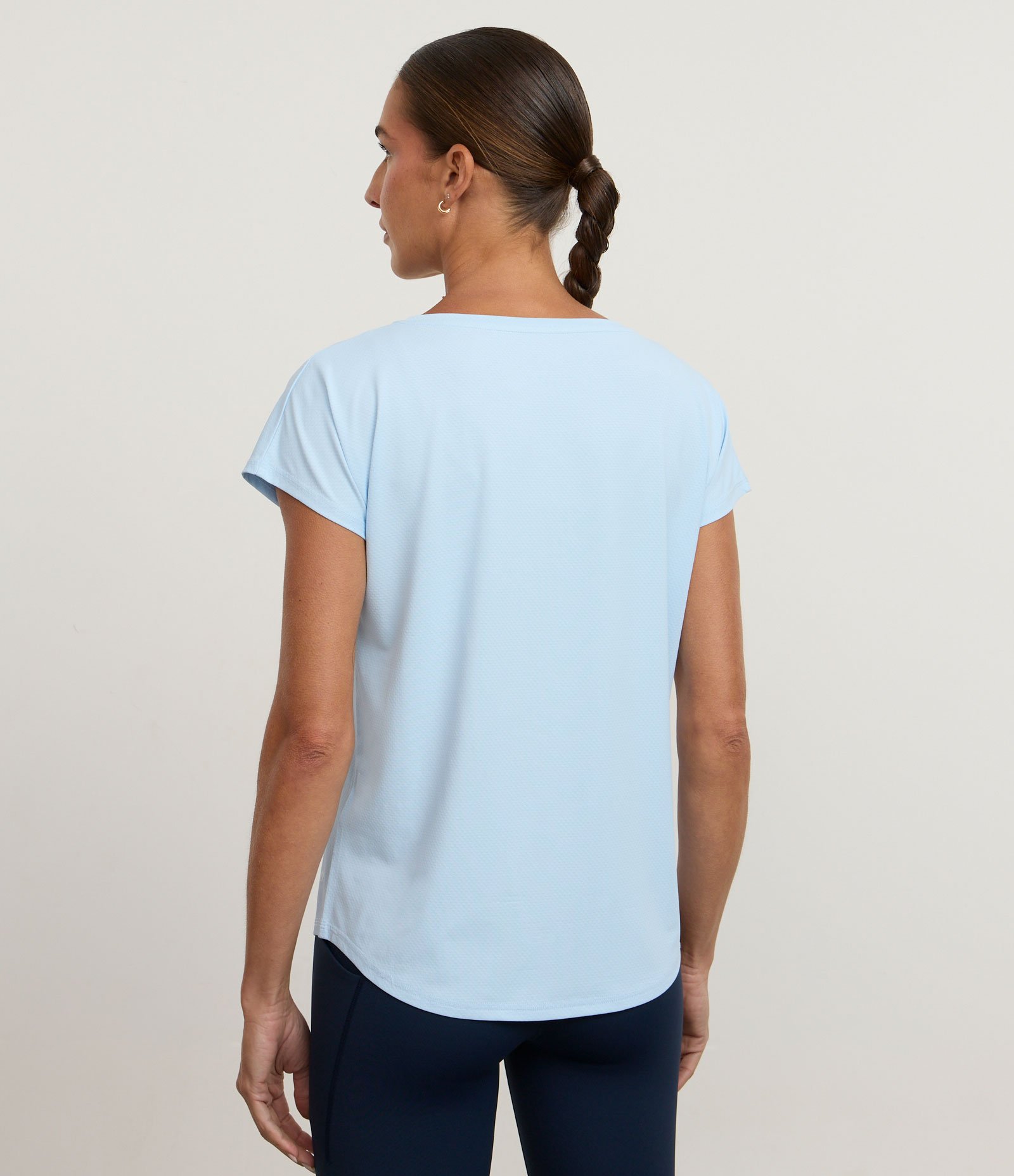 Camiseta Esportiva em Microfibra Texturizada Azul Claro 3