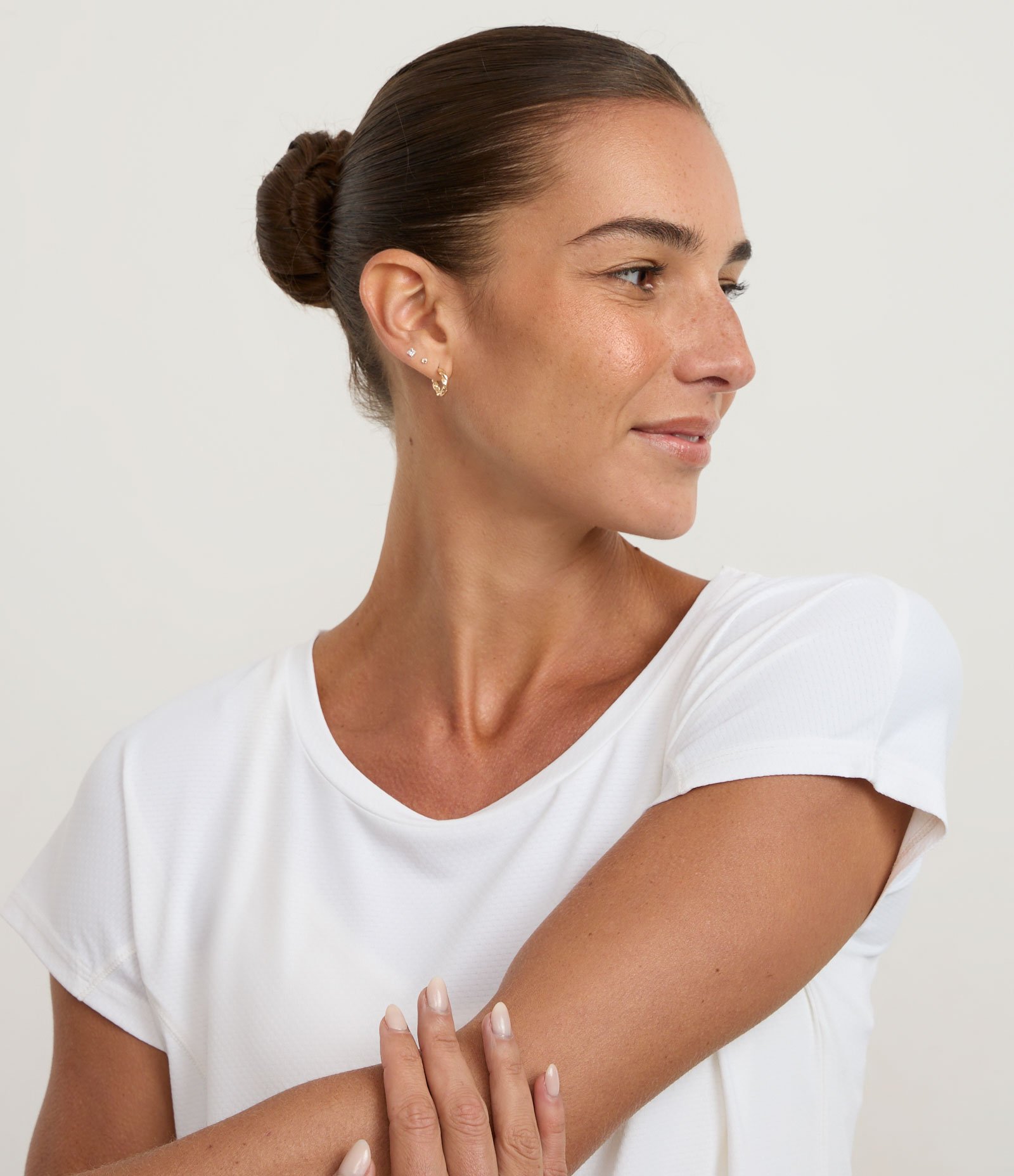 Camiseta Esportiva em Microfibra Texturizada Branco 2