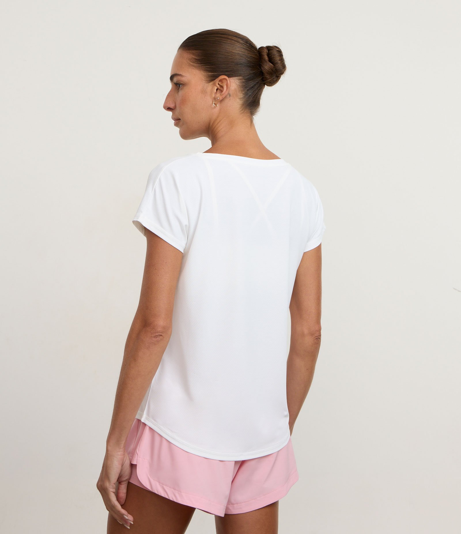 Camiseta Esportiva em Microfibra Texturizada Branco 4