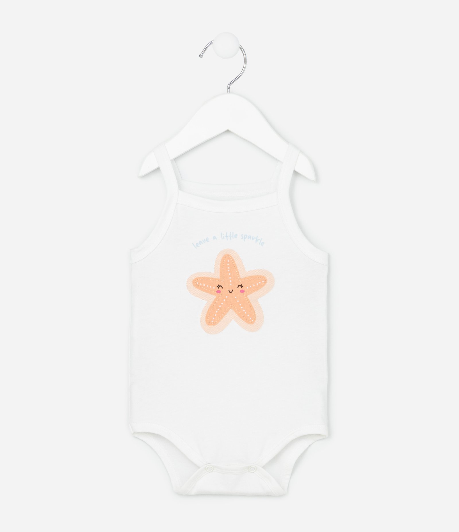 Conjunto Infantil em Cotton com Estampa de Estrela - Tam 0 a 18 Meses Branco 3