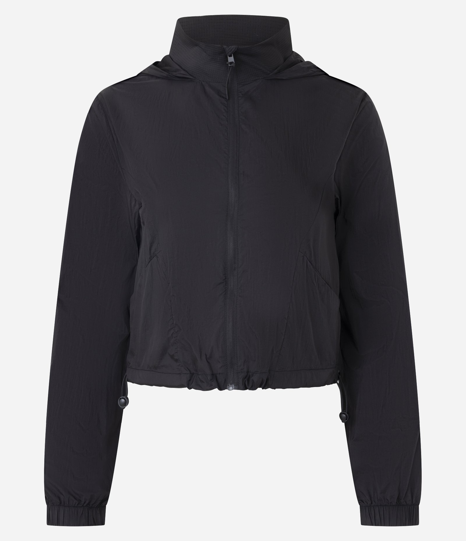 Jaqueta Corta Vento Cropped Esportiva com Saquinho Preto 5