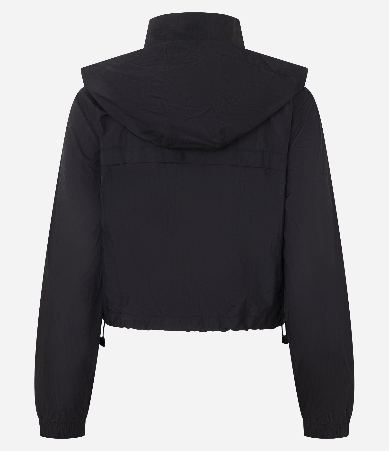 Jaqueta Corta Vento Cropped Esportiva com Saquinho Preto 6