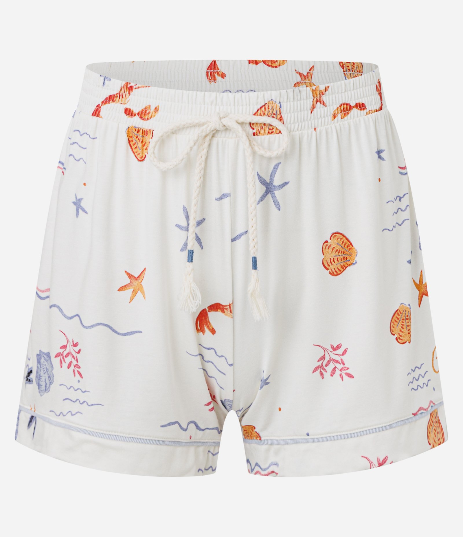 Pijama Short Doll em Viscose com Estampa Fundo do Mar Branco 6
