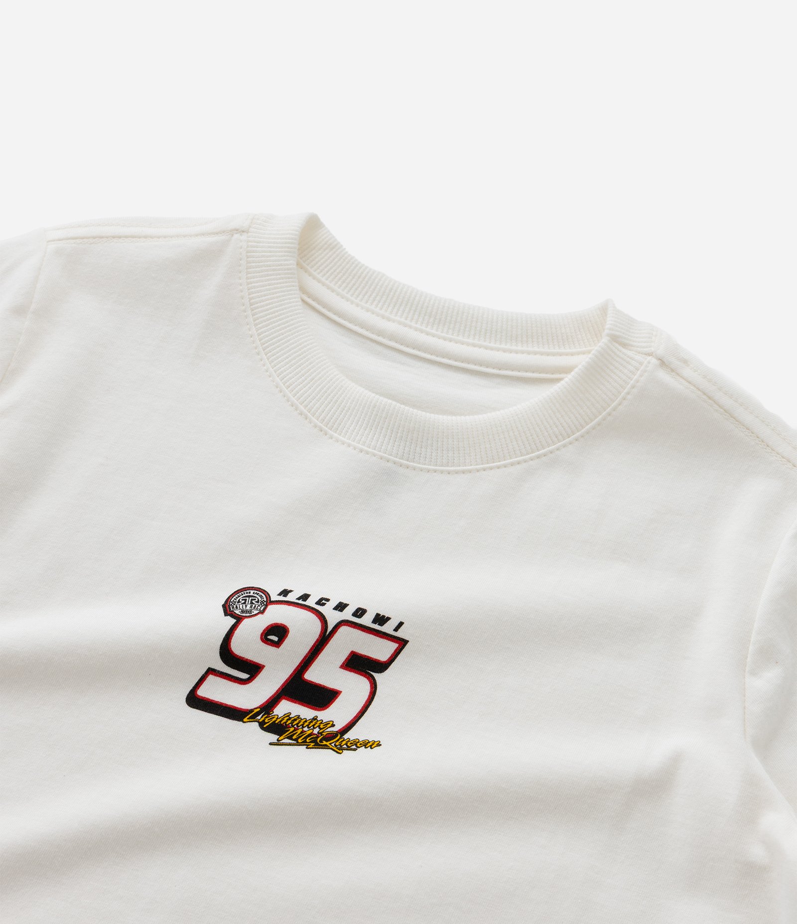 Camiseta Infantil com Estampa Relâmpago Mc Queen - Tam 2 a 8 Anos Off White 4