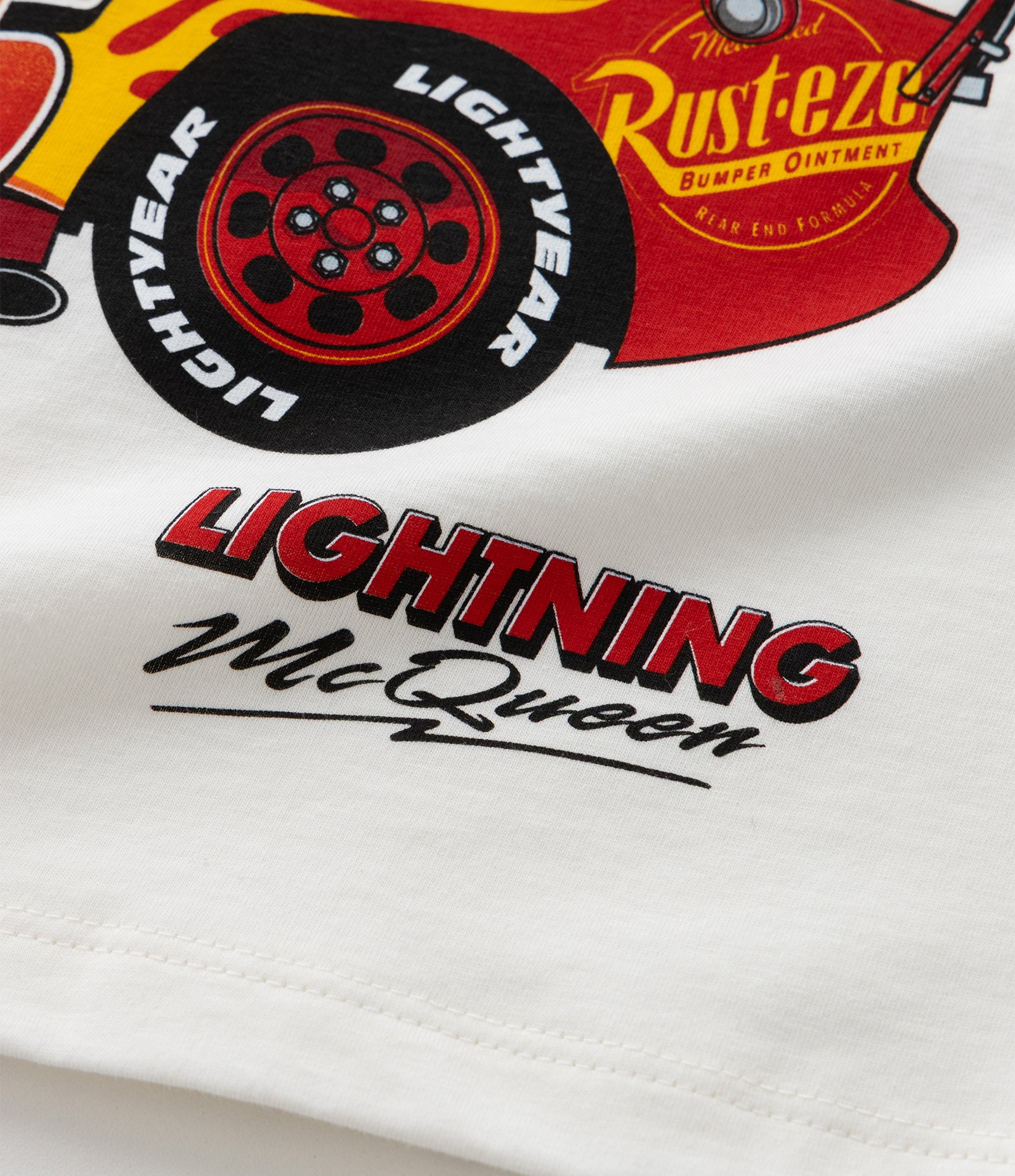 Camiseta Infantil com Estampa Relâmpago Mc Queen - Tam 2 a 8 Anos Off White 6