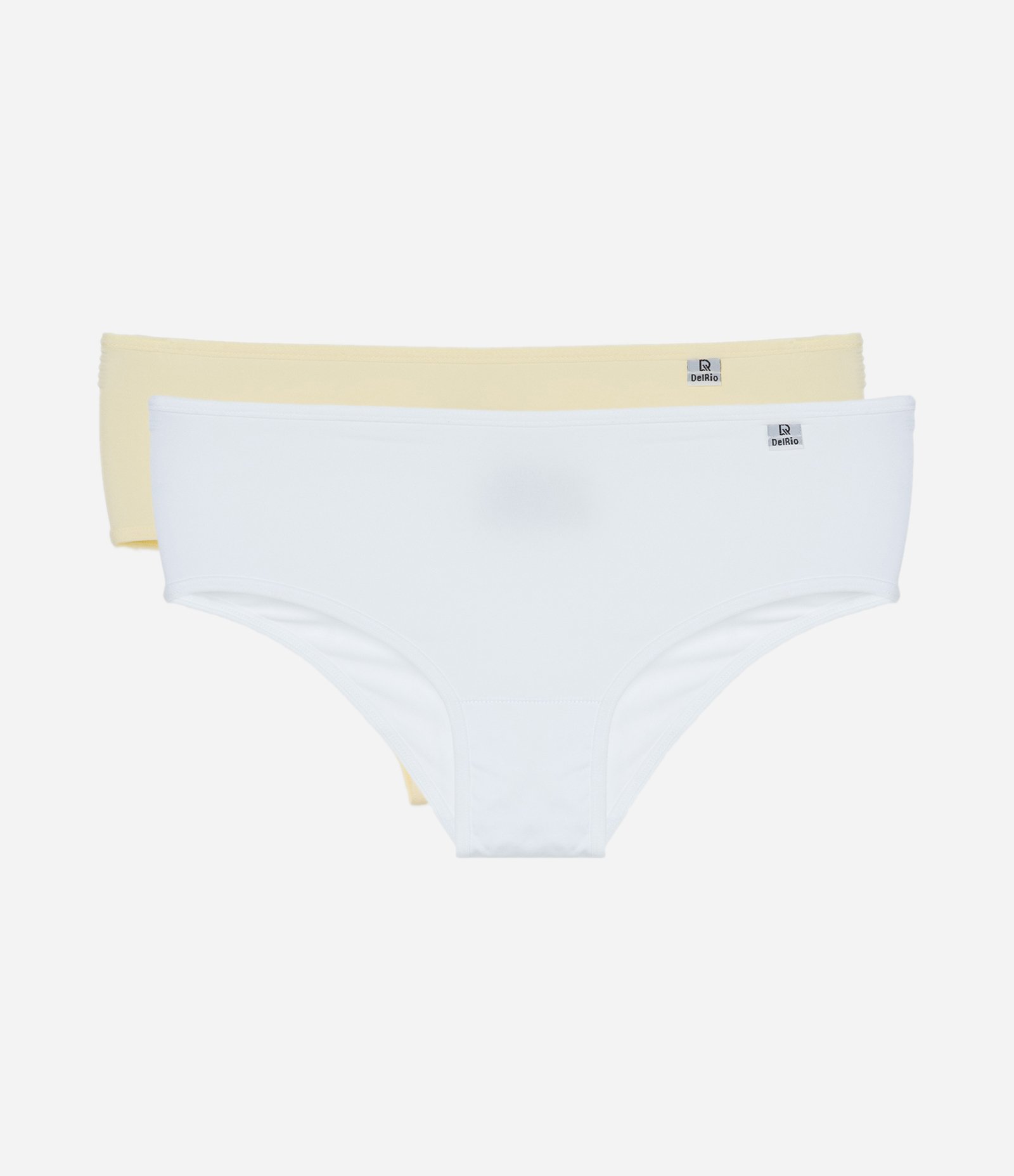 Kit 02 Calcinhas Largas em Microfibra DelRio Amarelo/Branco 1