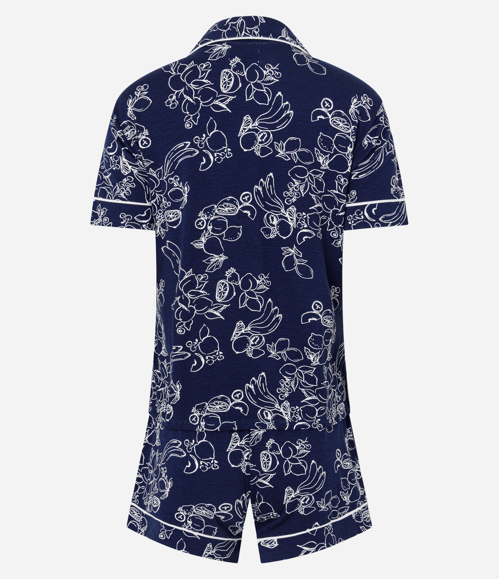 Pijama Short Doll Americano em Viscolycra com Estampa Floral Azul 2