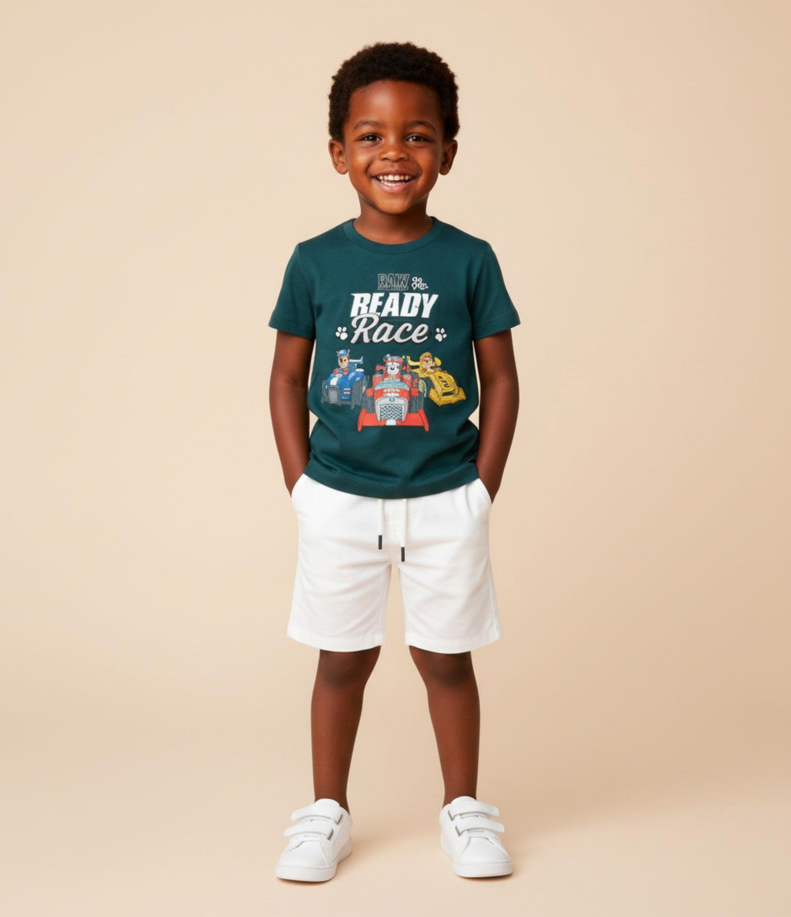 Camiseta Infantil com Estampa Patrulha Canina Ready Race - Tam 2 a 6 Anos Verde 1