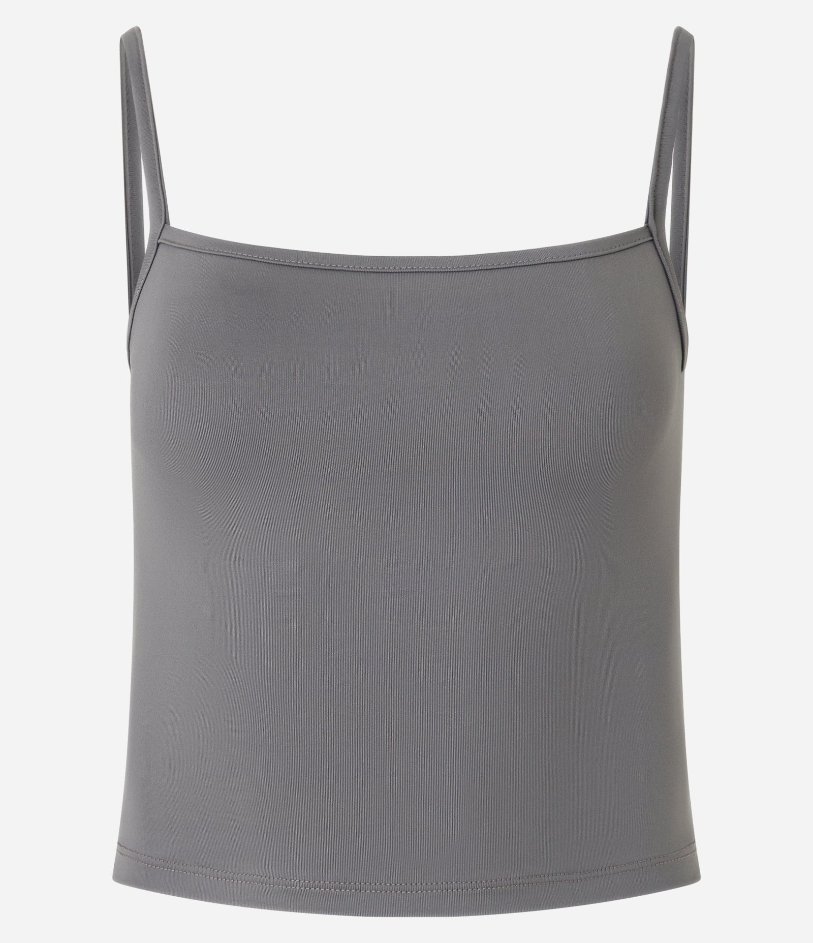 Blusa Cropped de Alcinha em Poliamida Cinza Médio 6