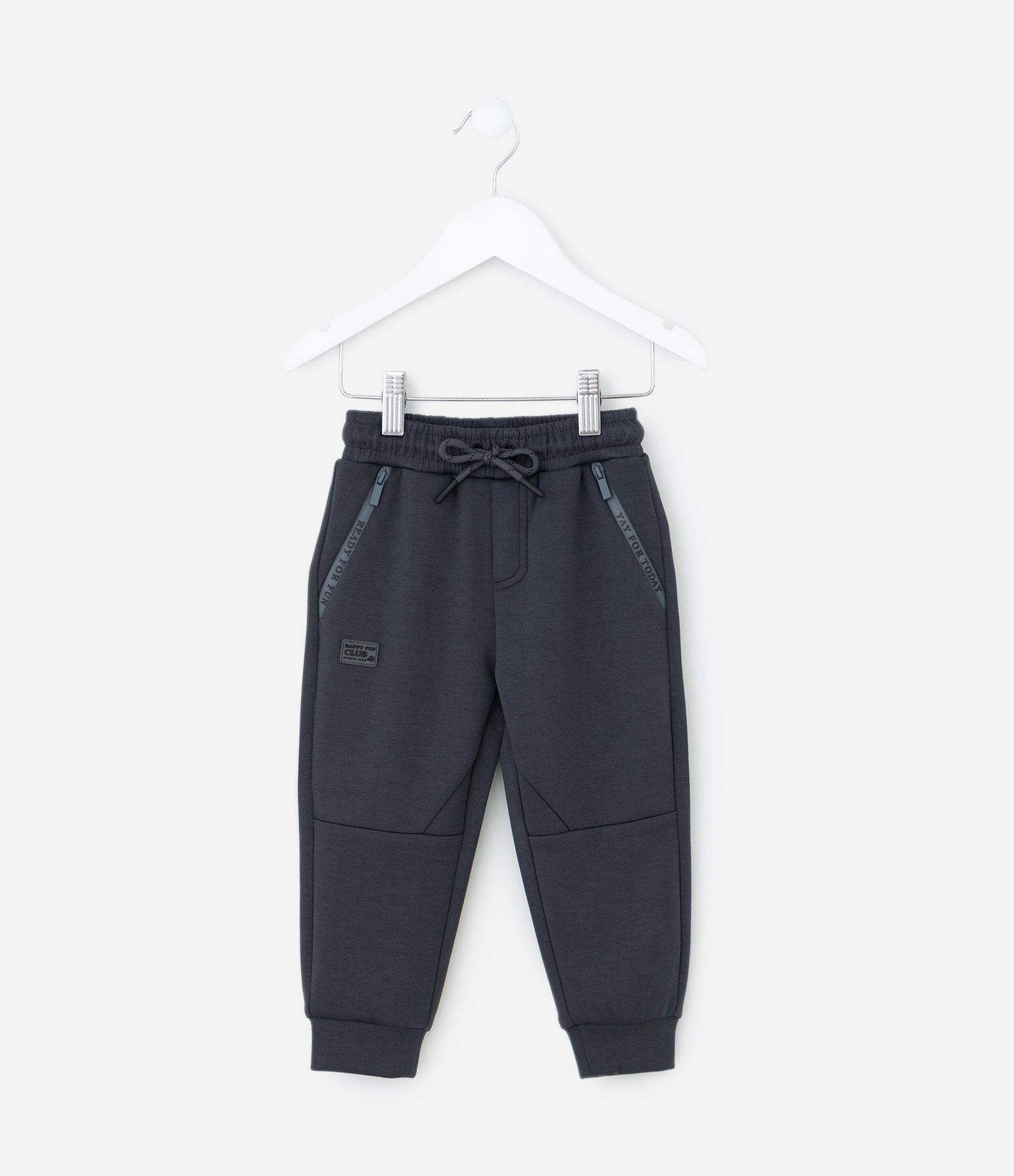 Calça Jogger Infantil em Microfibra com Zíper e Tape - Tam 1 A 6 Anos Cinza 2