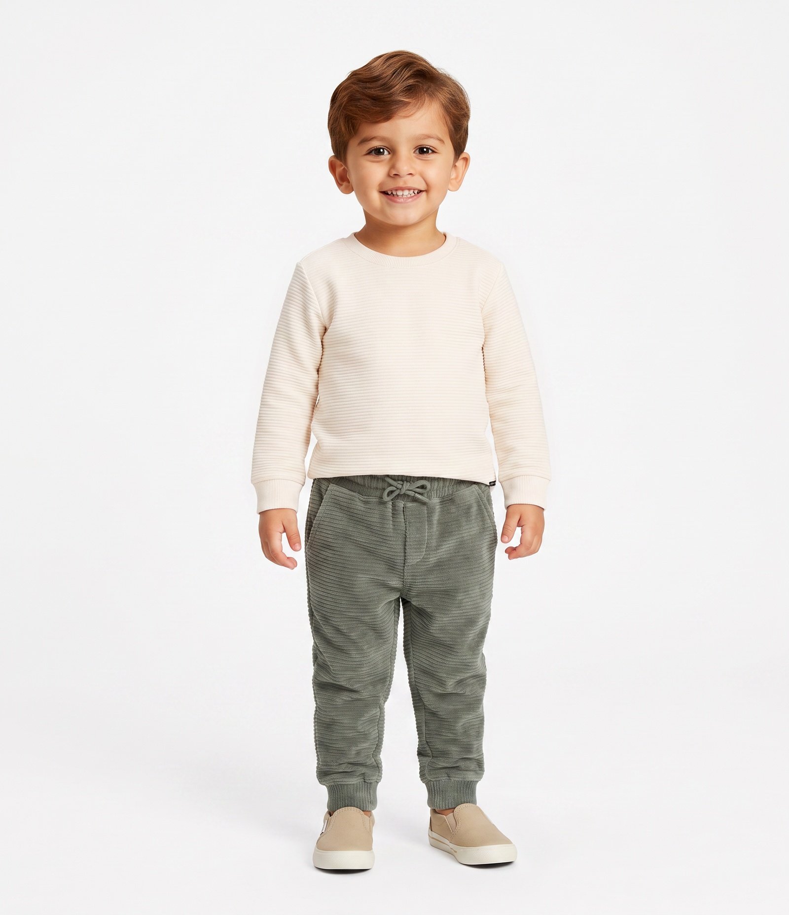 Calça Infantil em Veludo Canelada - Tam 1 a 5 Anos Verde 1
