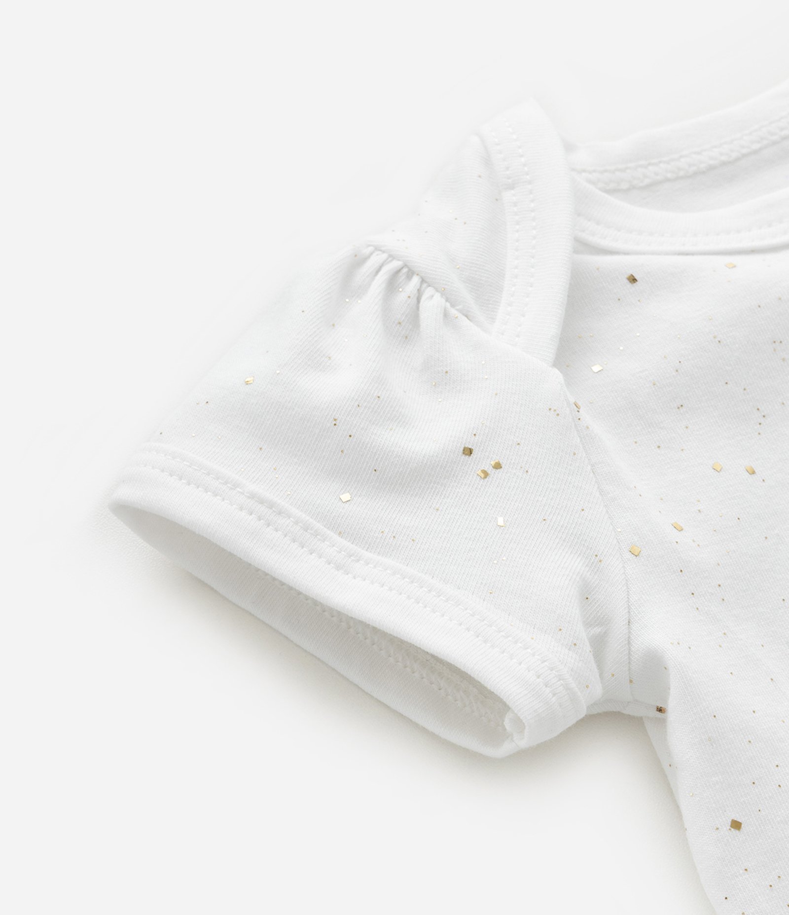 Body Infantil com Brilhinhos Aplicados - Tam 0 a 18 Meses Branco 6