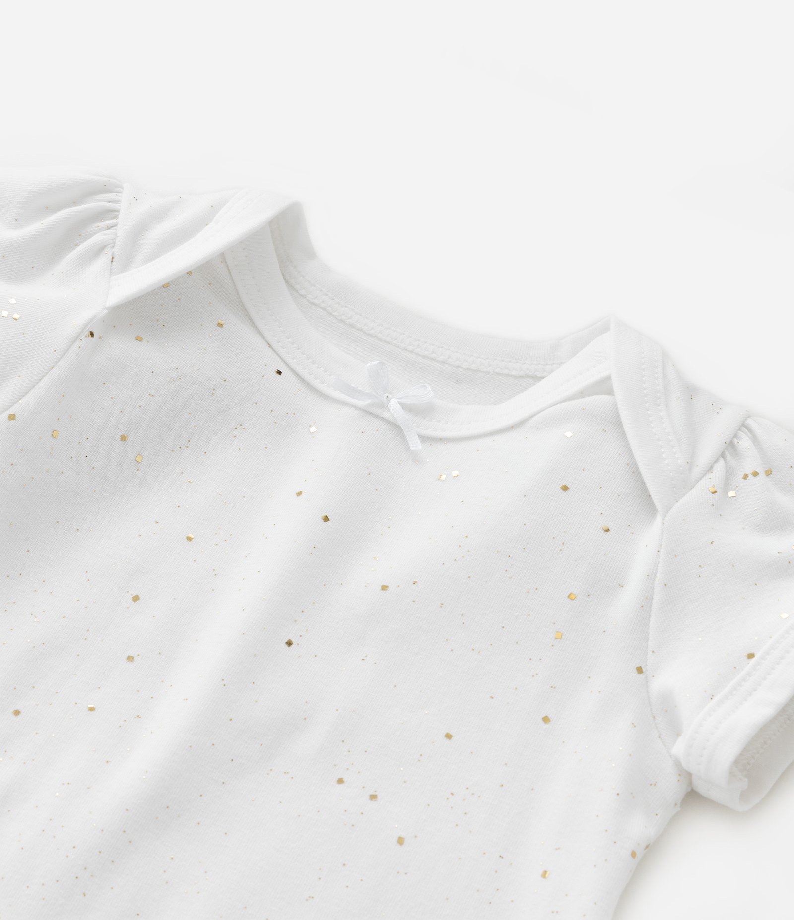 Body Infantil com Brilhinhos Aplicados - Tam 0 a 18 Meses Branco 7