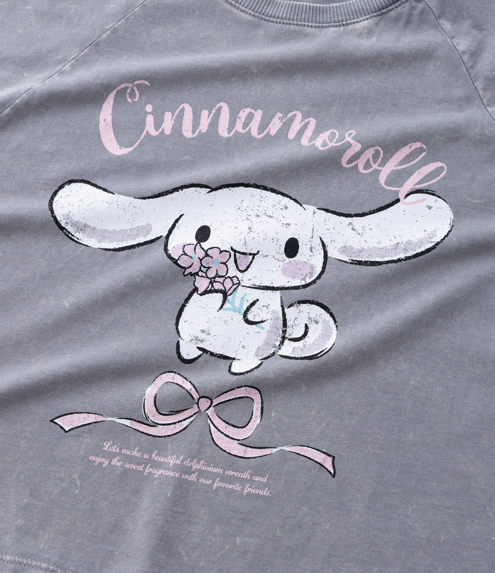 Camiseta Infantil Oversized Marmorizada Cinnamoroll - Tam 5 a 14 Anos Cinza 5