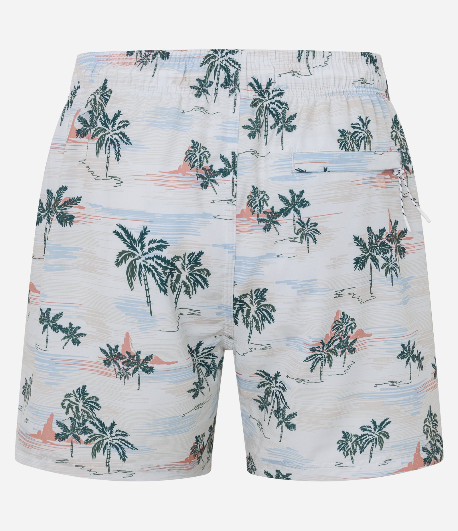 Bermuda de Banho em Microfibra com Estampa de Coqueiros Branco 5