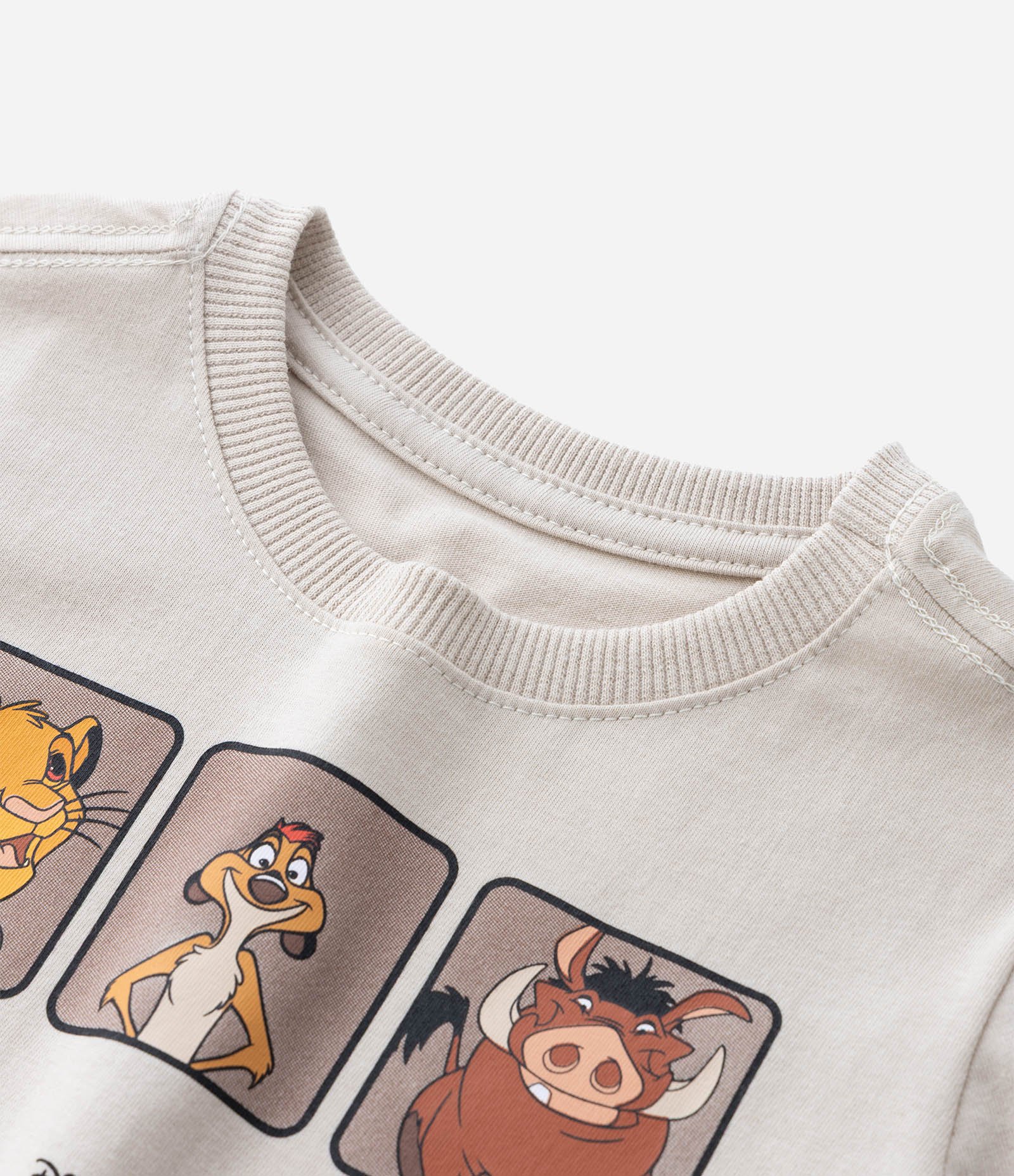 Camiseta Infantil com Estampa Rei Leão - Tam 1 a 6 Anos Bege 5
