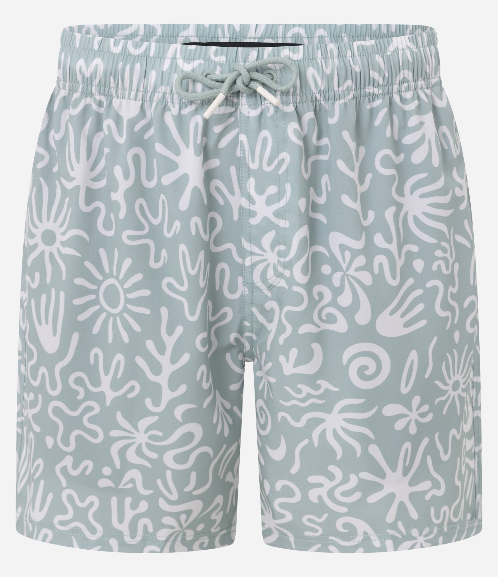 Bermuda de Banho em Microfibra com Estampa Abstrata orgânica Azul 4