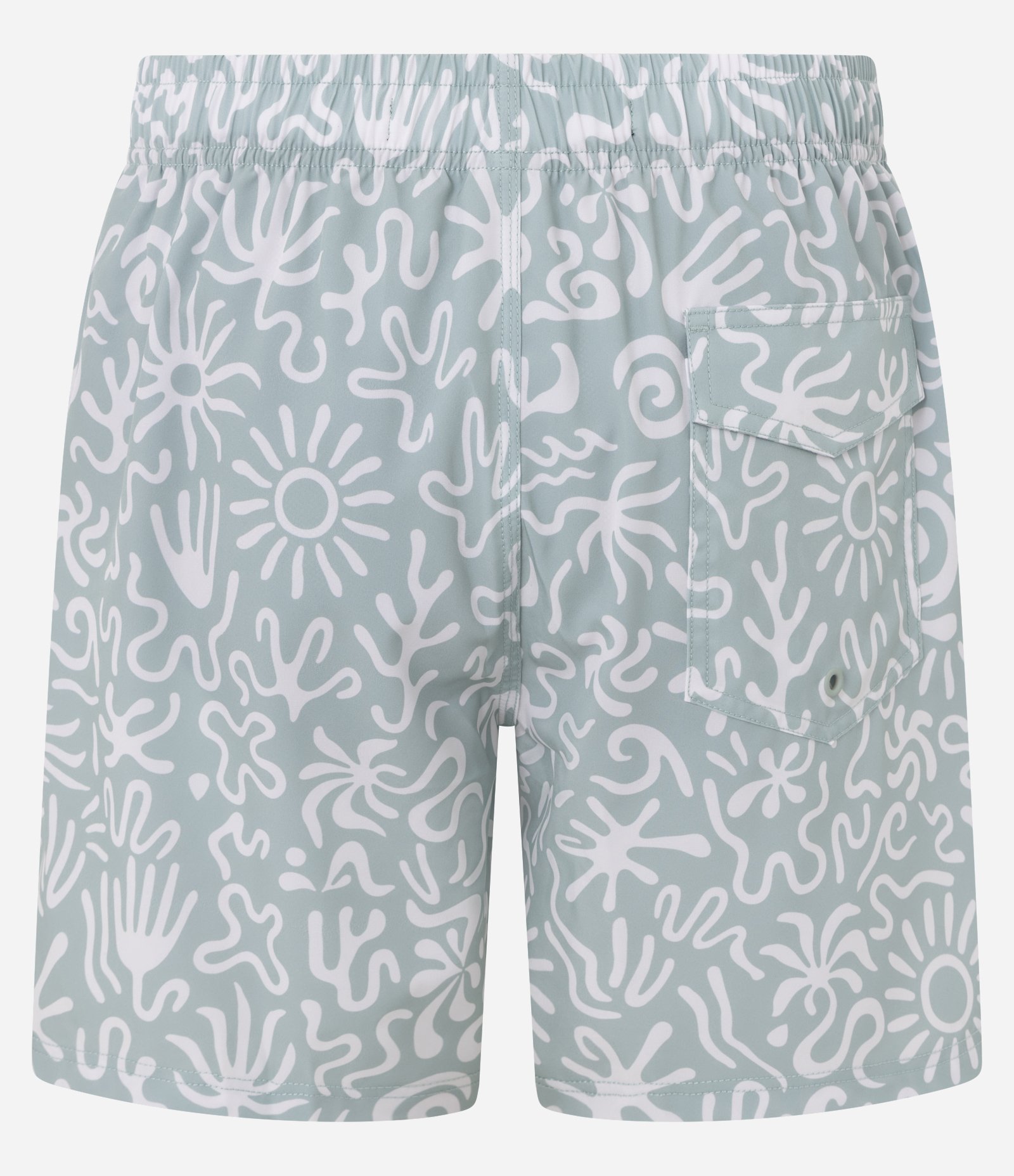 Bermuda de Banho em Microfibra com Estampa Abstrata orgânica Azul 5