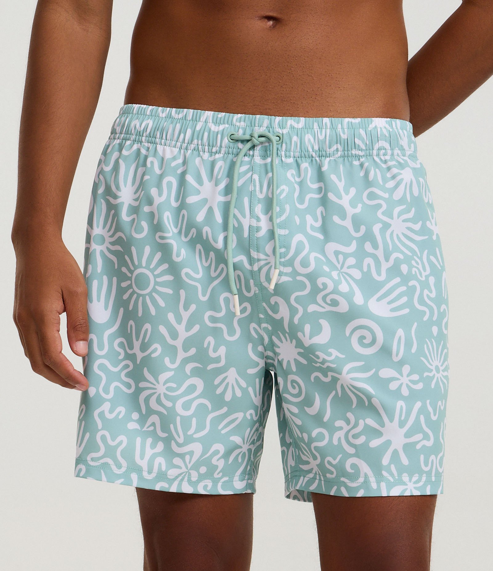 Bermuda de Banho em Microfibra com Estampa Abstrata orgânica Azul 2