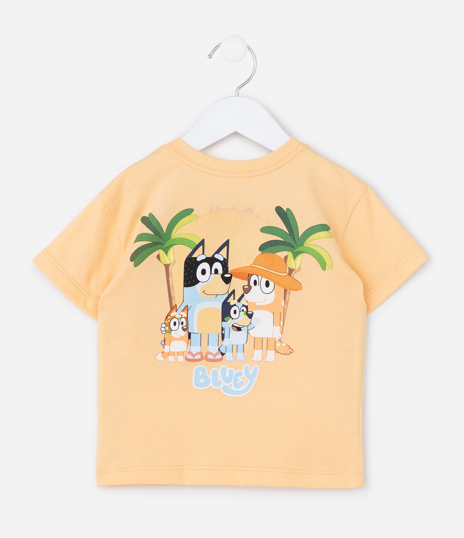 Camiseta Infantil Estampa Frente e Costas Bluey e Bingo - Tam 2 a 6 Anos Amarelo 3