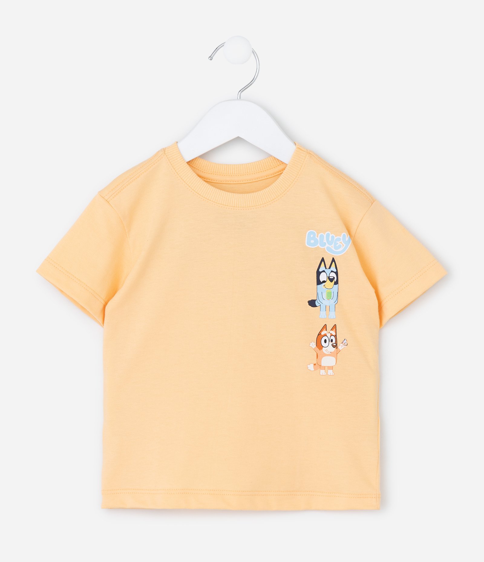 Camiseta Infantil Estampa Frente e Costas Bluey e Bingo - Tam 2 a 6 Anos Amarelo 6