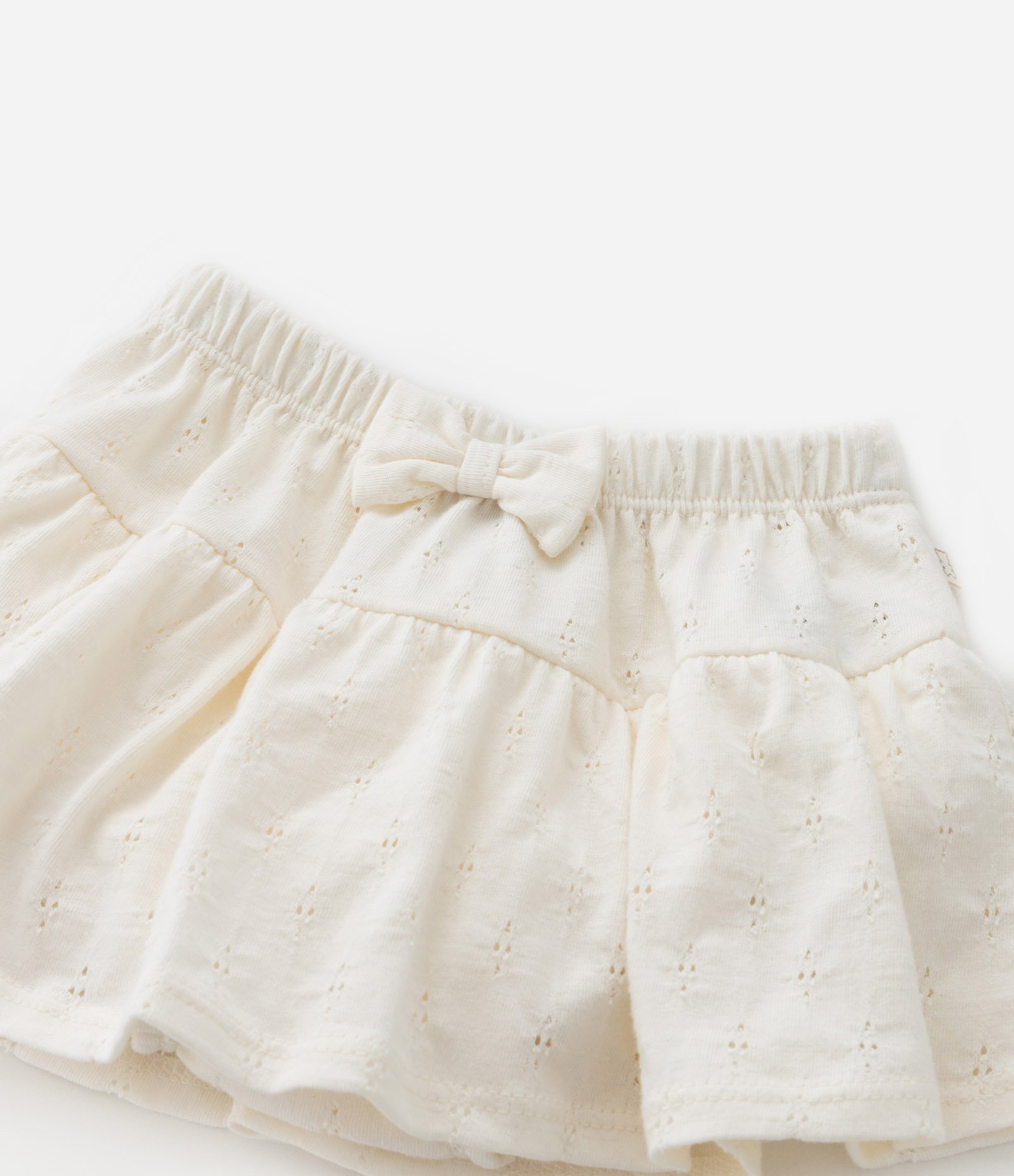 Conjunto Infantil com Body e Saia Texturizados - Tam 0 a 18 meses Off White 8
