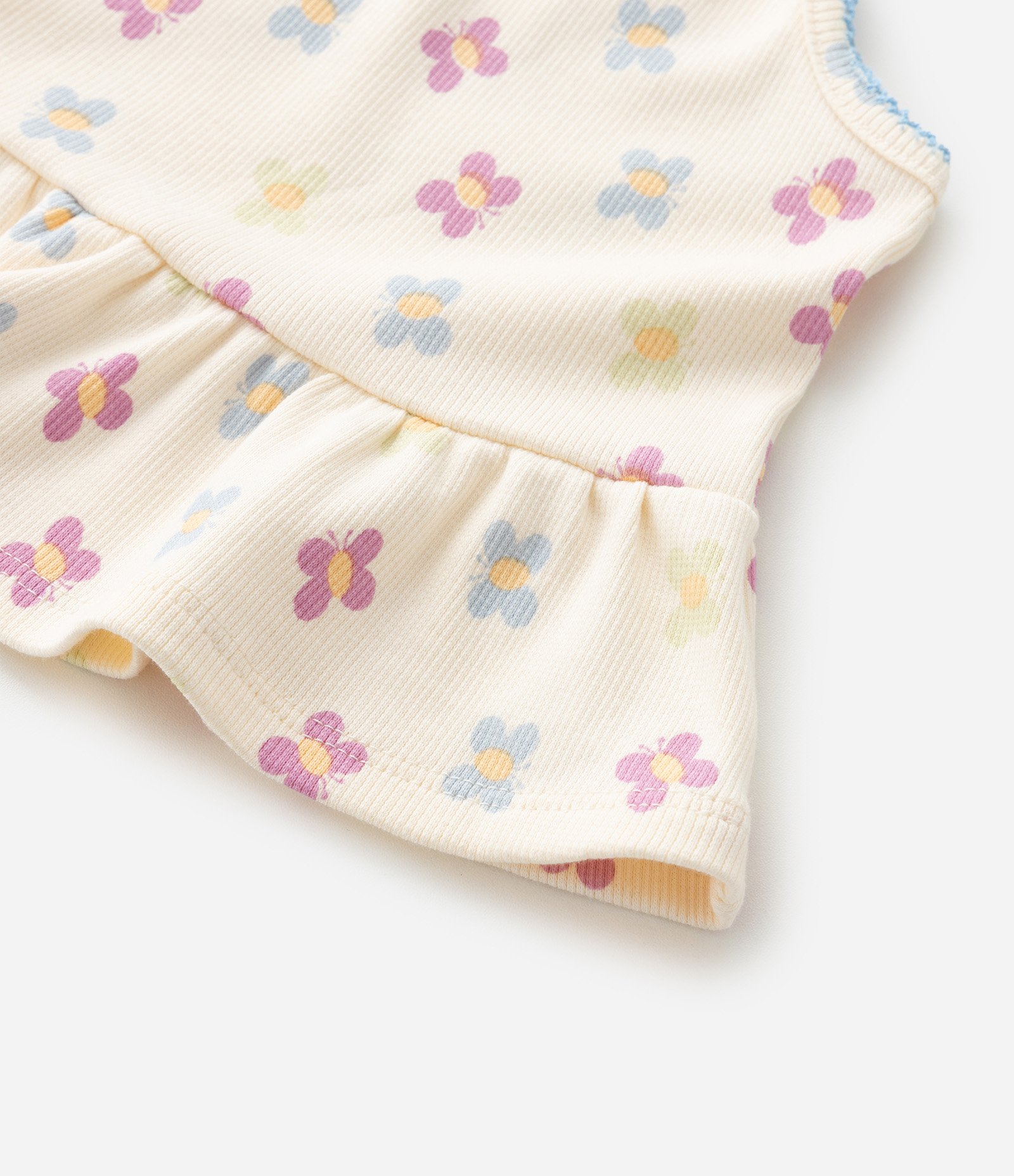 Conjunto Infantil com Estampa de Borboletas - Tam 0 a 18 Meses Bege 9