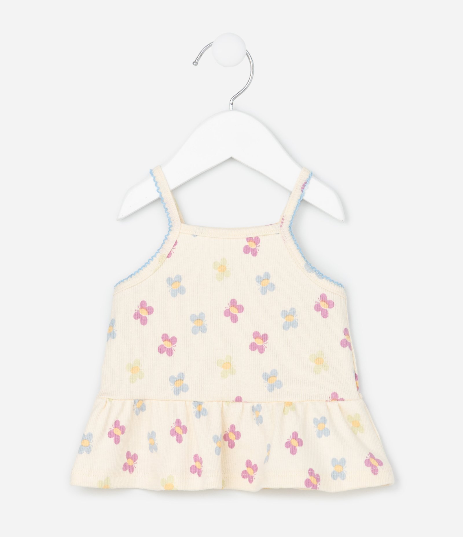 Conjunto Infantil com Estampa de Borboletas - Tam 0 a 18 Meses Bege 2