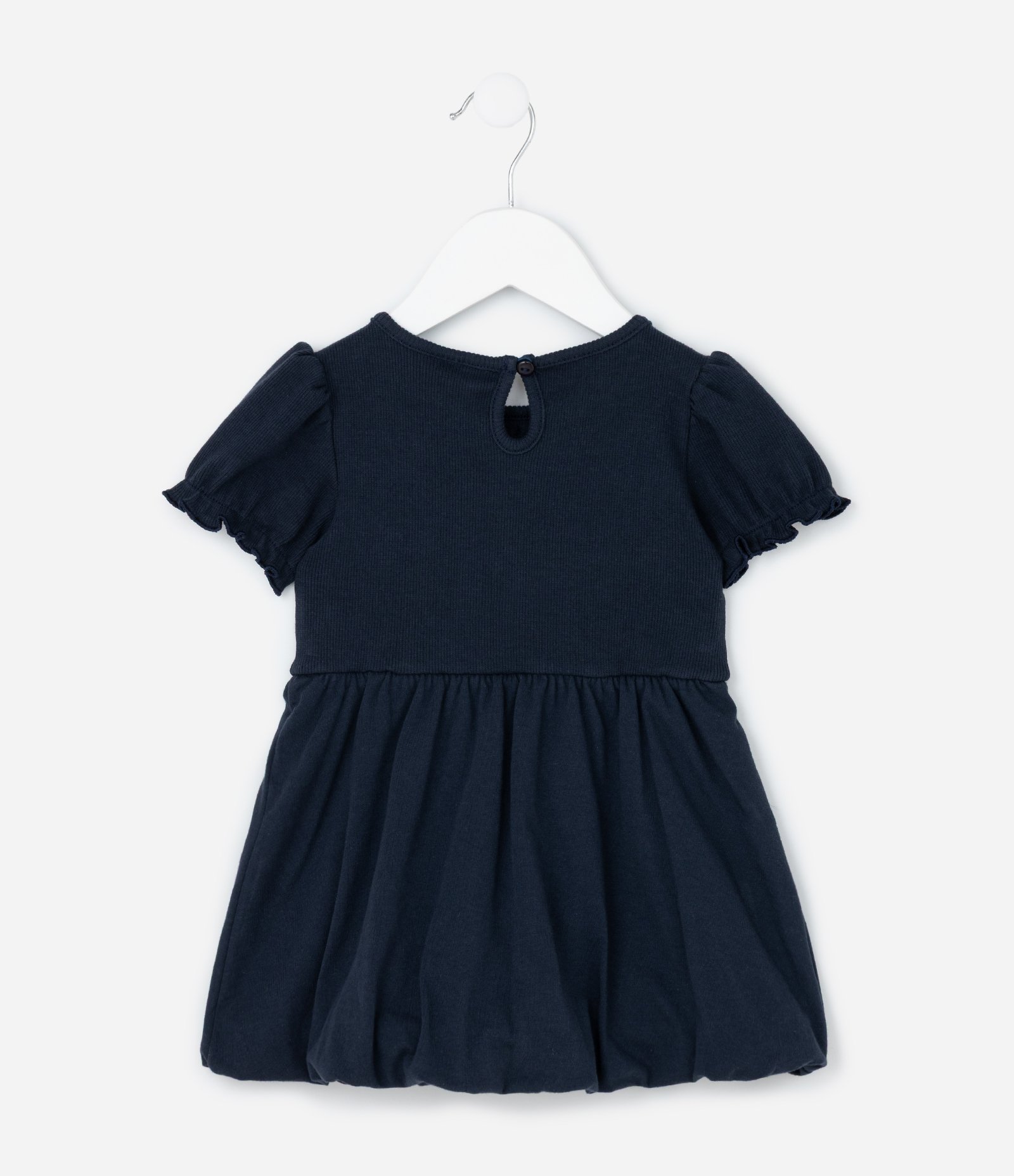 Vestido Infantil Balonê com Aplicação de Lacinhos - Tam 0 a 18 Meses Azul 2